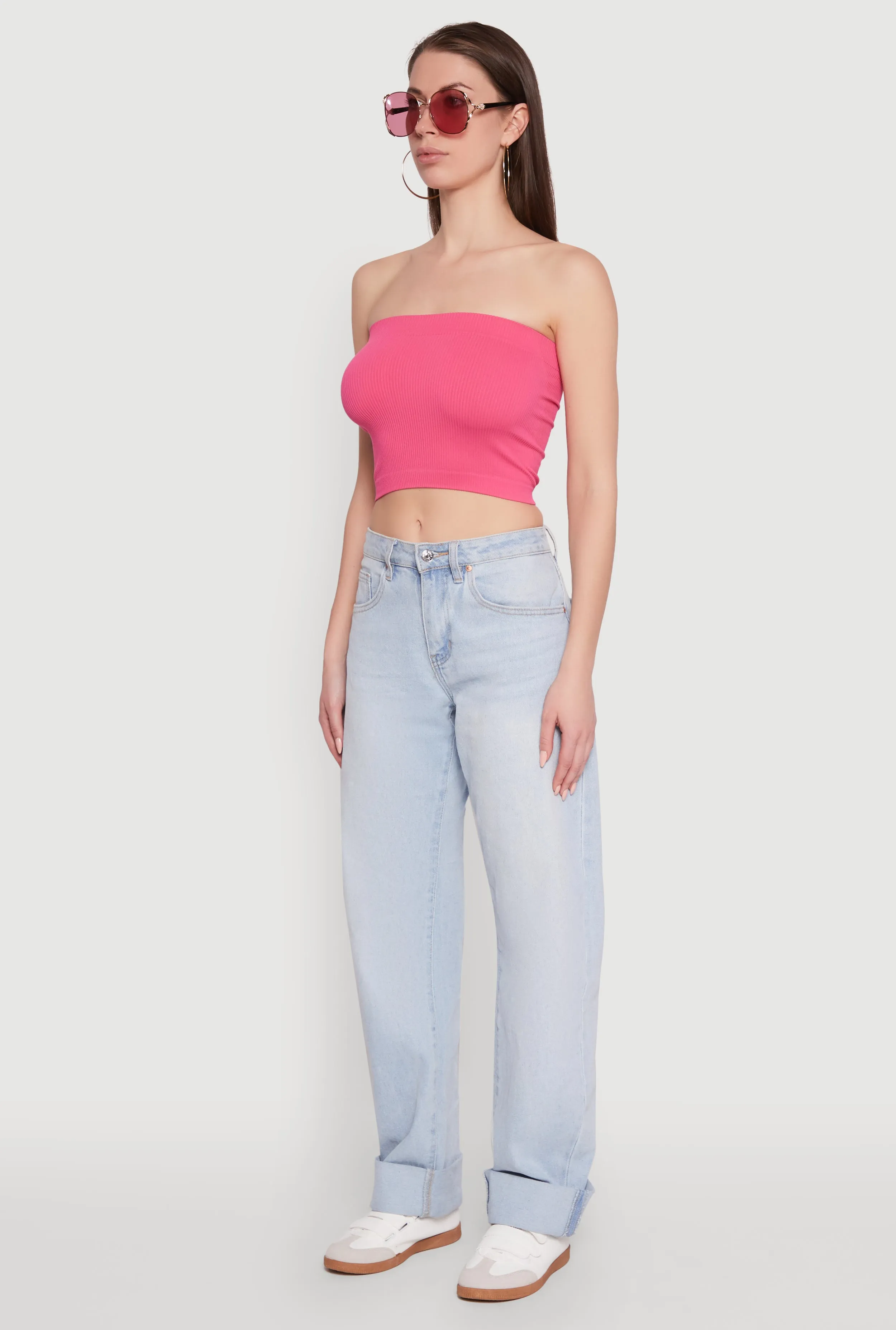 Ribbed Knit Seamless Tube Top sold by Rainbow product image thumbnail 5