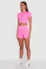 Daisy Seamless Double Zip Front Crop Top sold by Rainbow