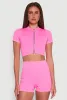 Daisy Seamless Double Zip Front Crop Top sold by Rainbow