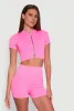 Daisy Seamless Double Zip Front Crop Top sold by Rainbow
