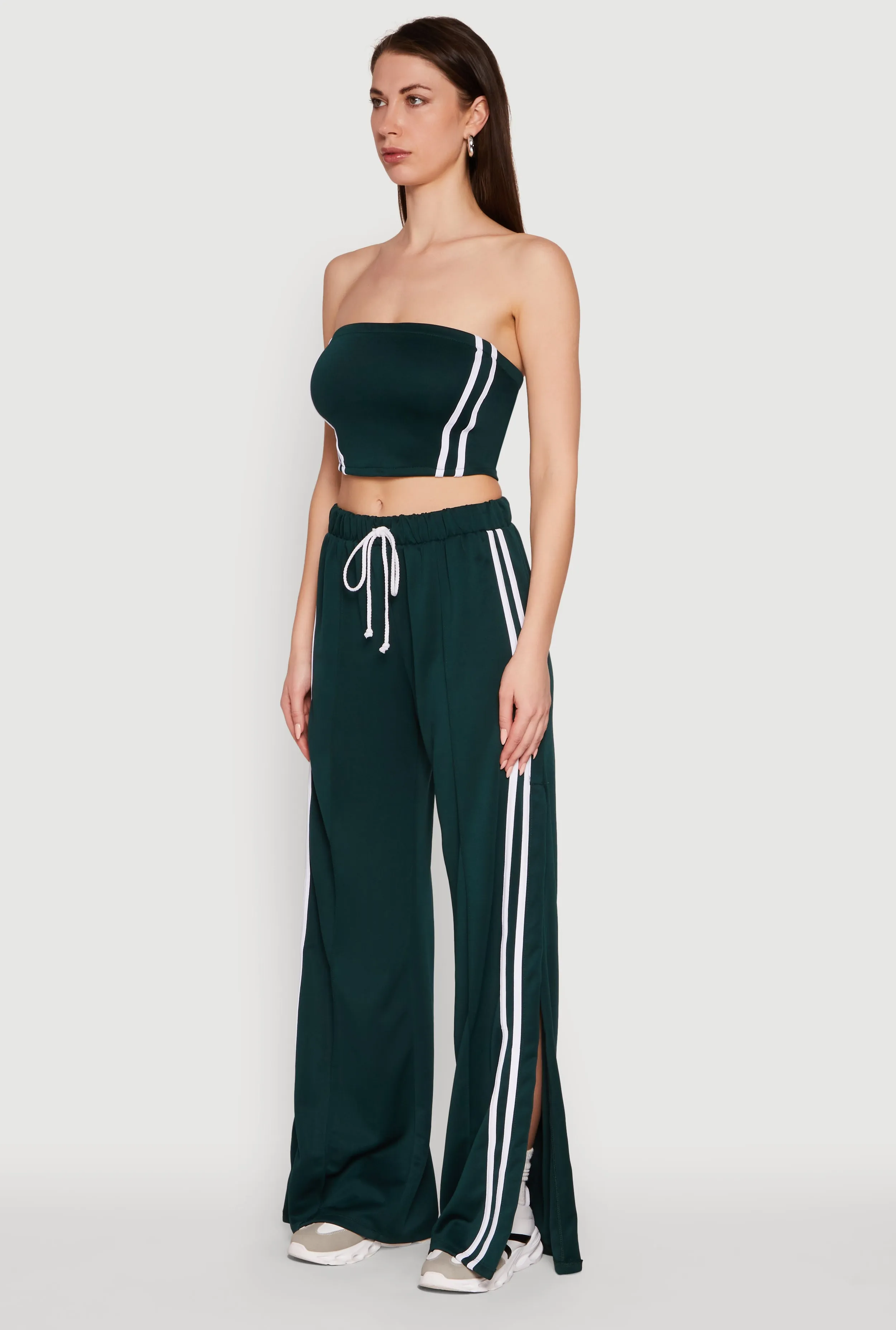 Trendy Strapless Varsity Stripe Tube Top sold by Rainbow product image thumbnail 3