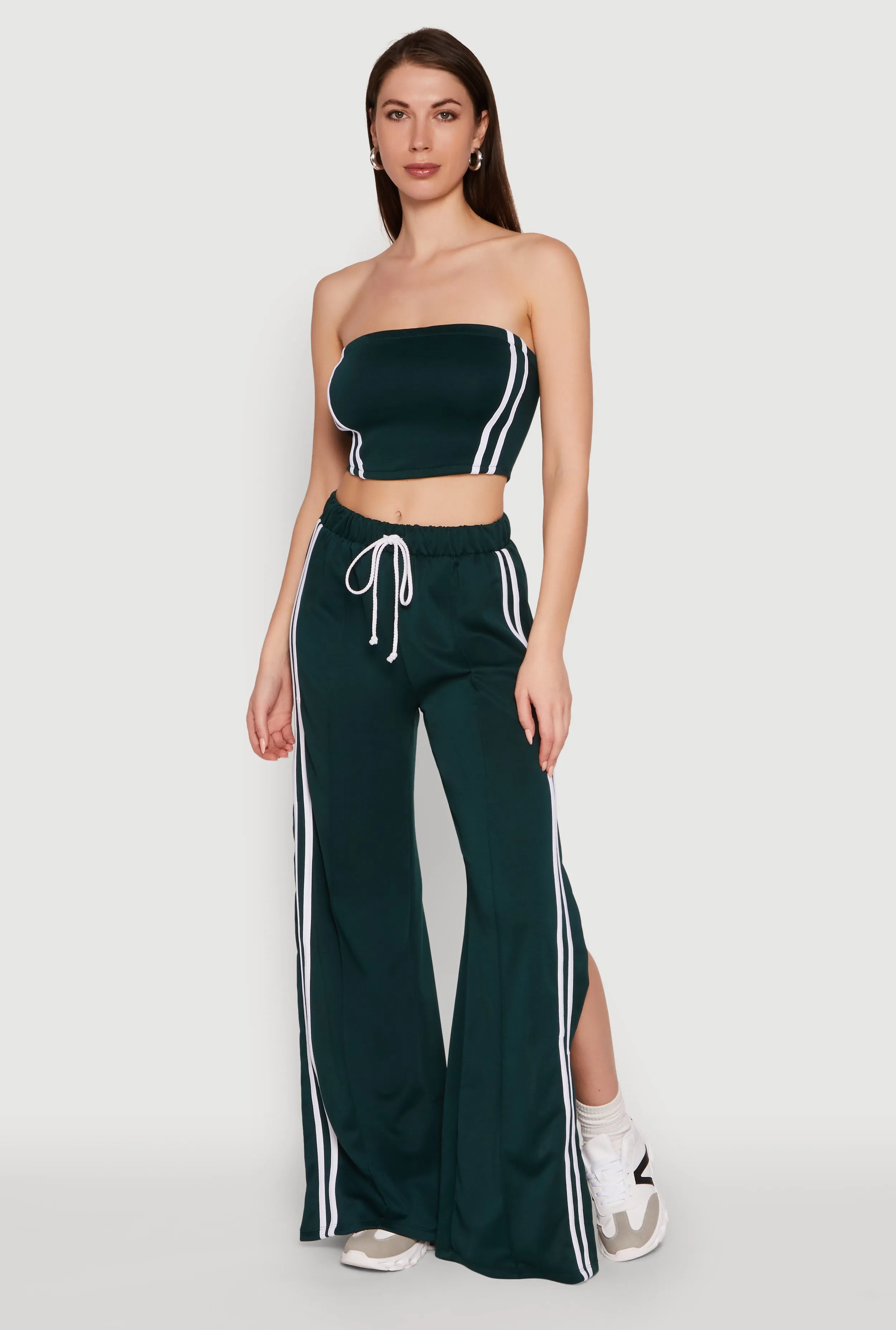 Trendy Strapless Varsity Stripe Tube Top sold by Rainbow