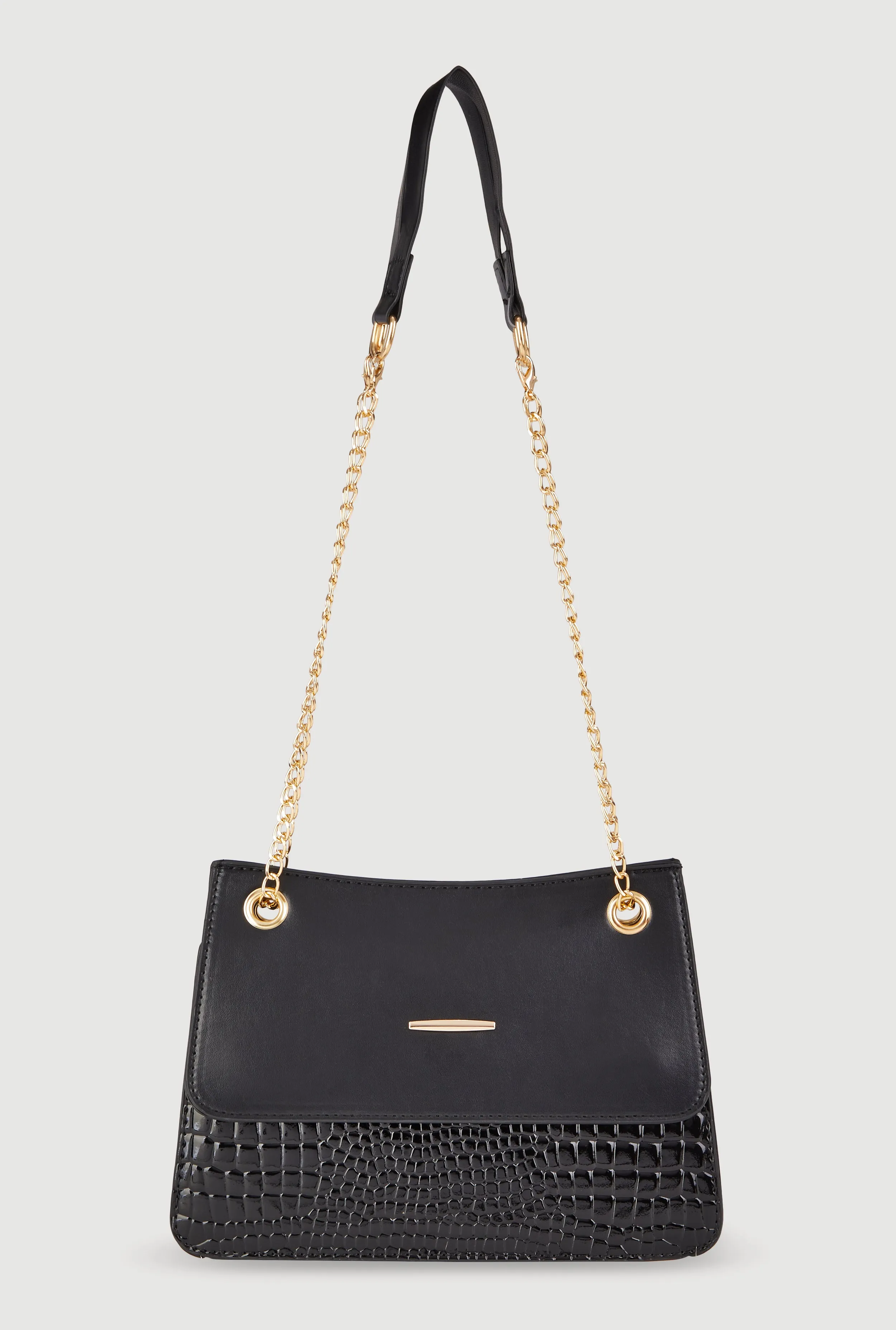 Chic Metallic Faux Leather Crossbody Bag with Removable Strap sold by Rainbow