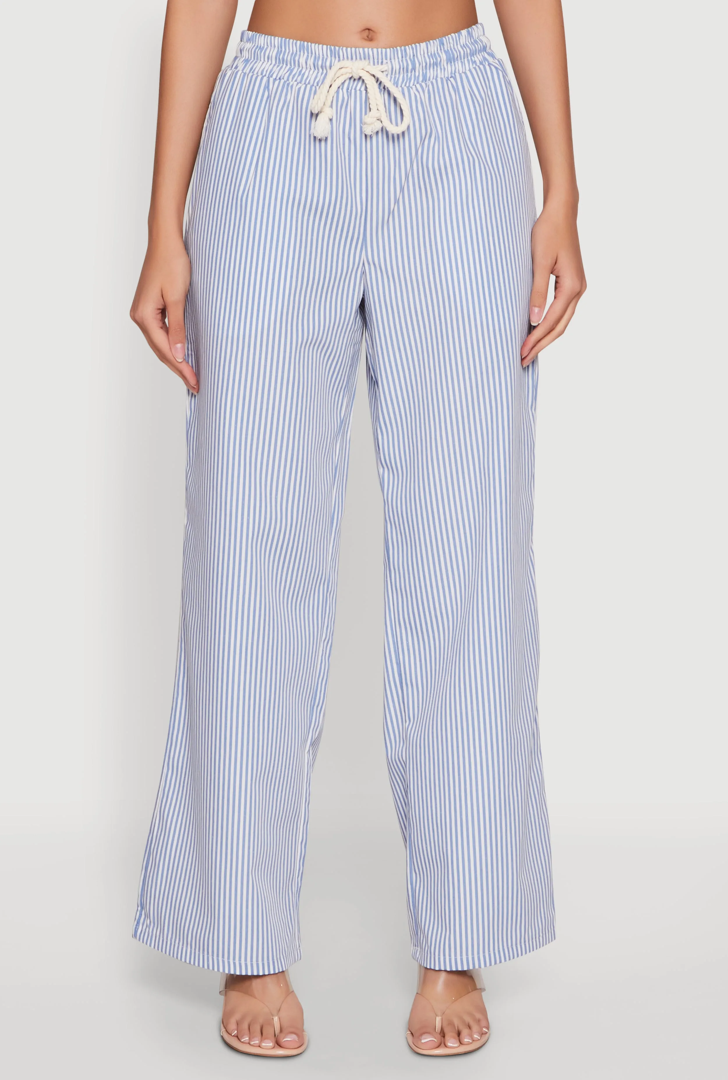 Casual Striped Drawstring Waist Wide Leg Pants sold by Rainbow product image thumbnail 5