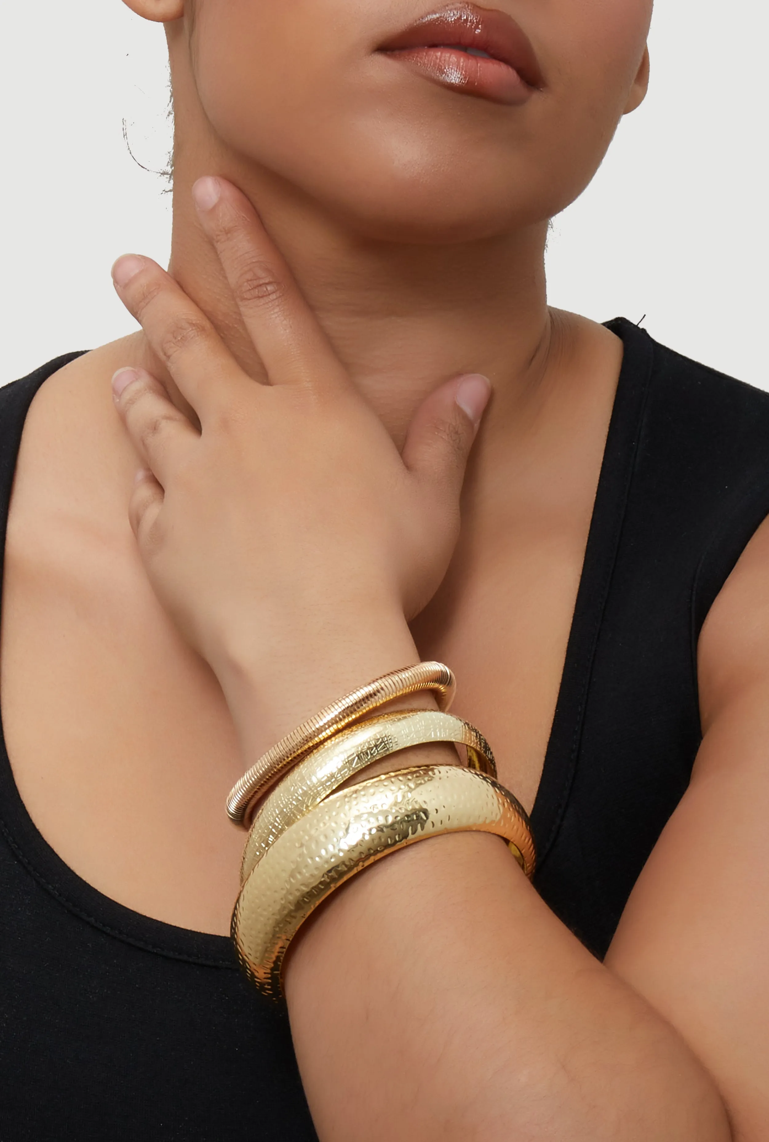 Plus Size Stylish Metallic Set of 3 Jewelry Bracelets sold by Rainbow product image thumbnail 2