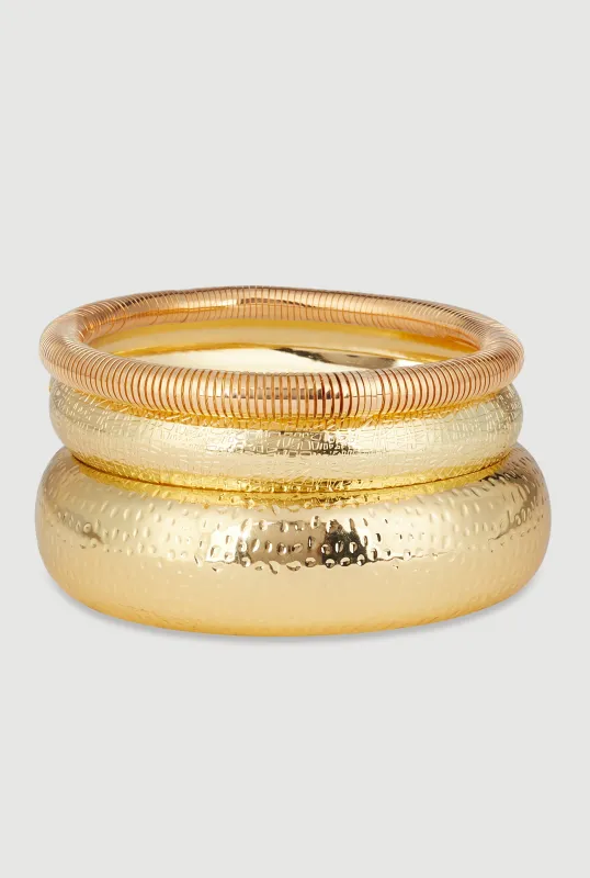 Plus Size Stylish Metallic Set of 3 Jewelry Bracelets sold by Rainbow
