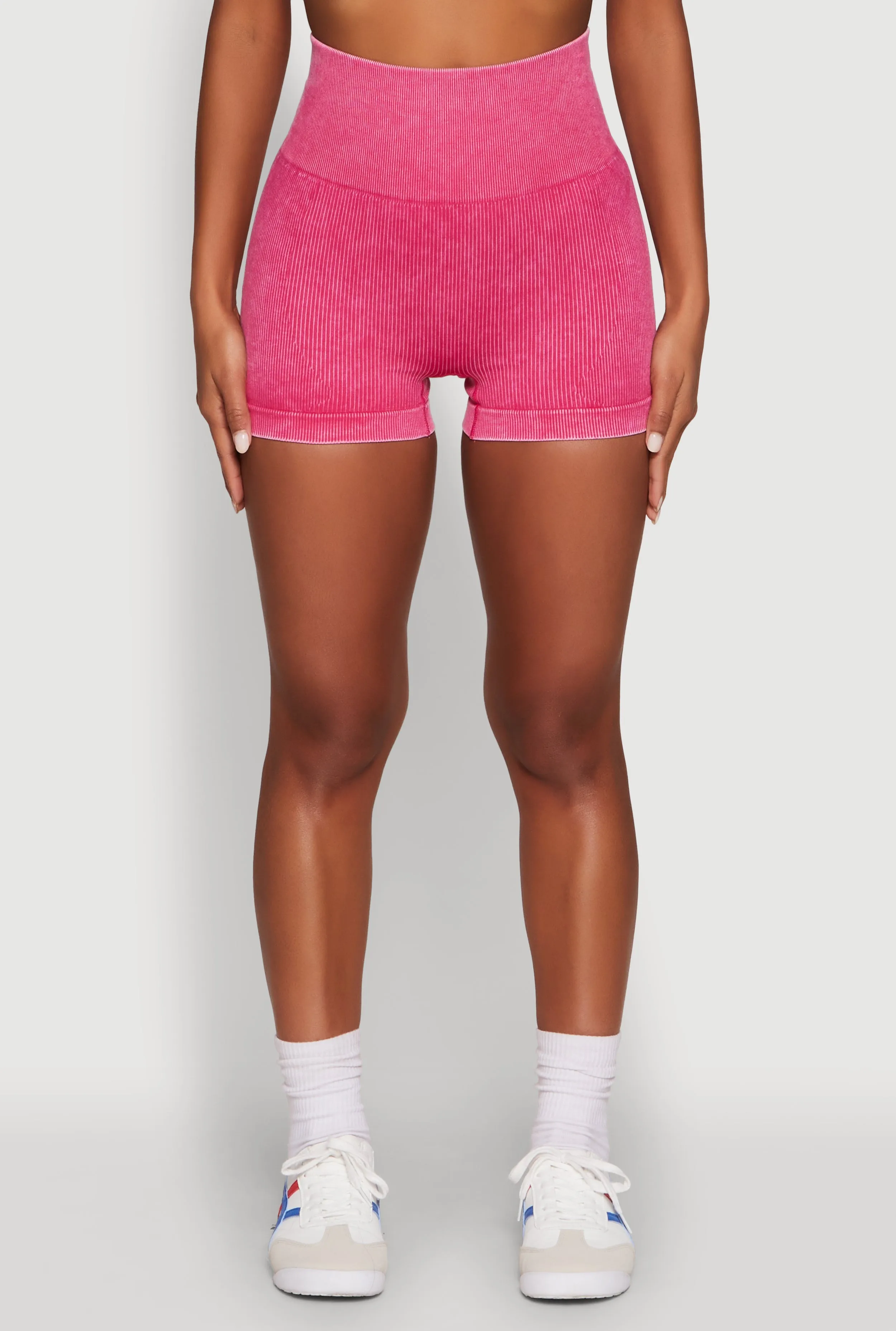 High Waisted Mineral Wash Seamless Bike Shorts sold by Rainbow product image thumbnail 3