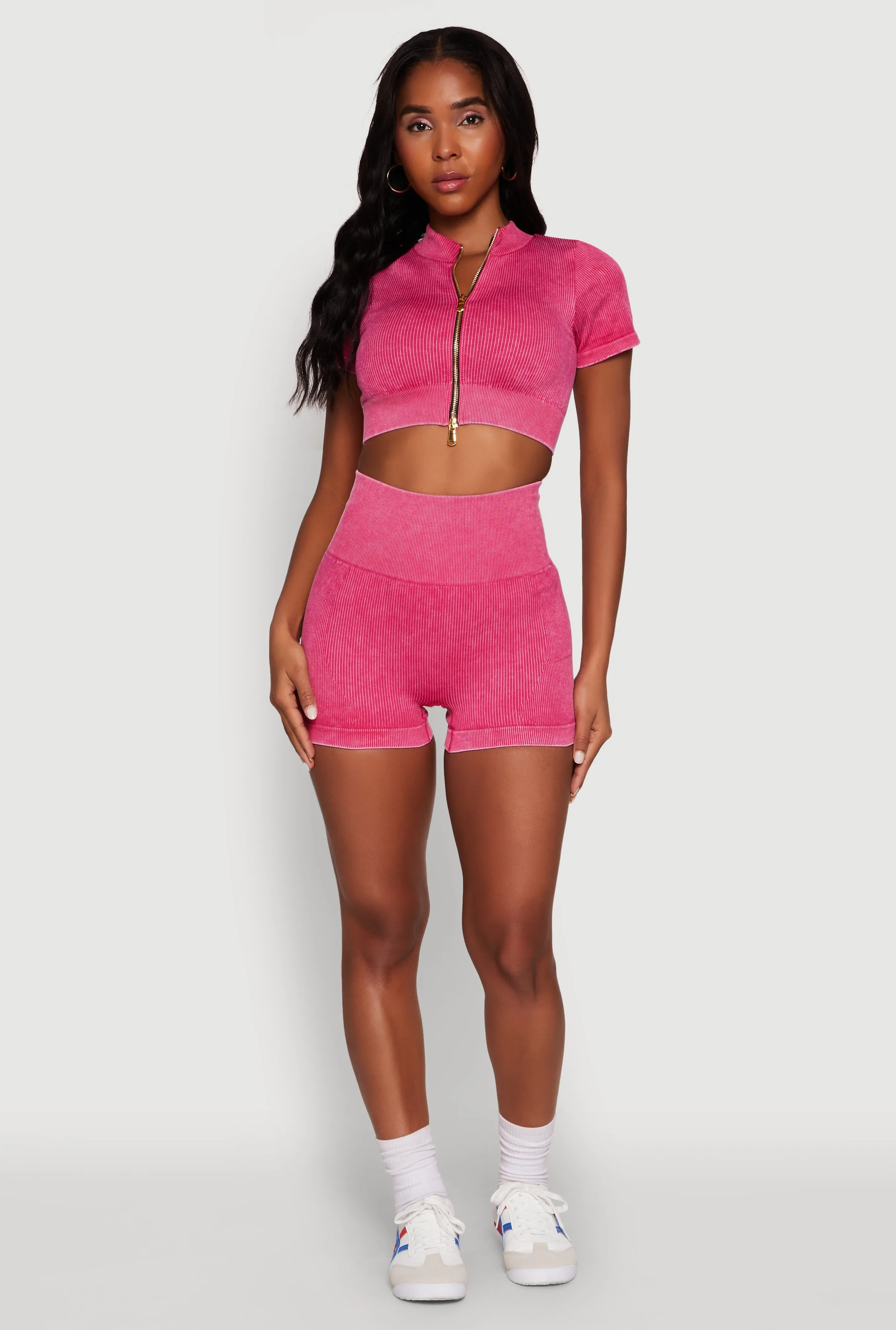 High Waisted Mineral Wash Seamless Bike Shorts sold by Rainbow