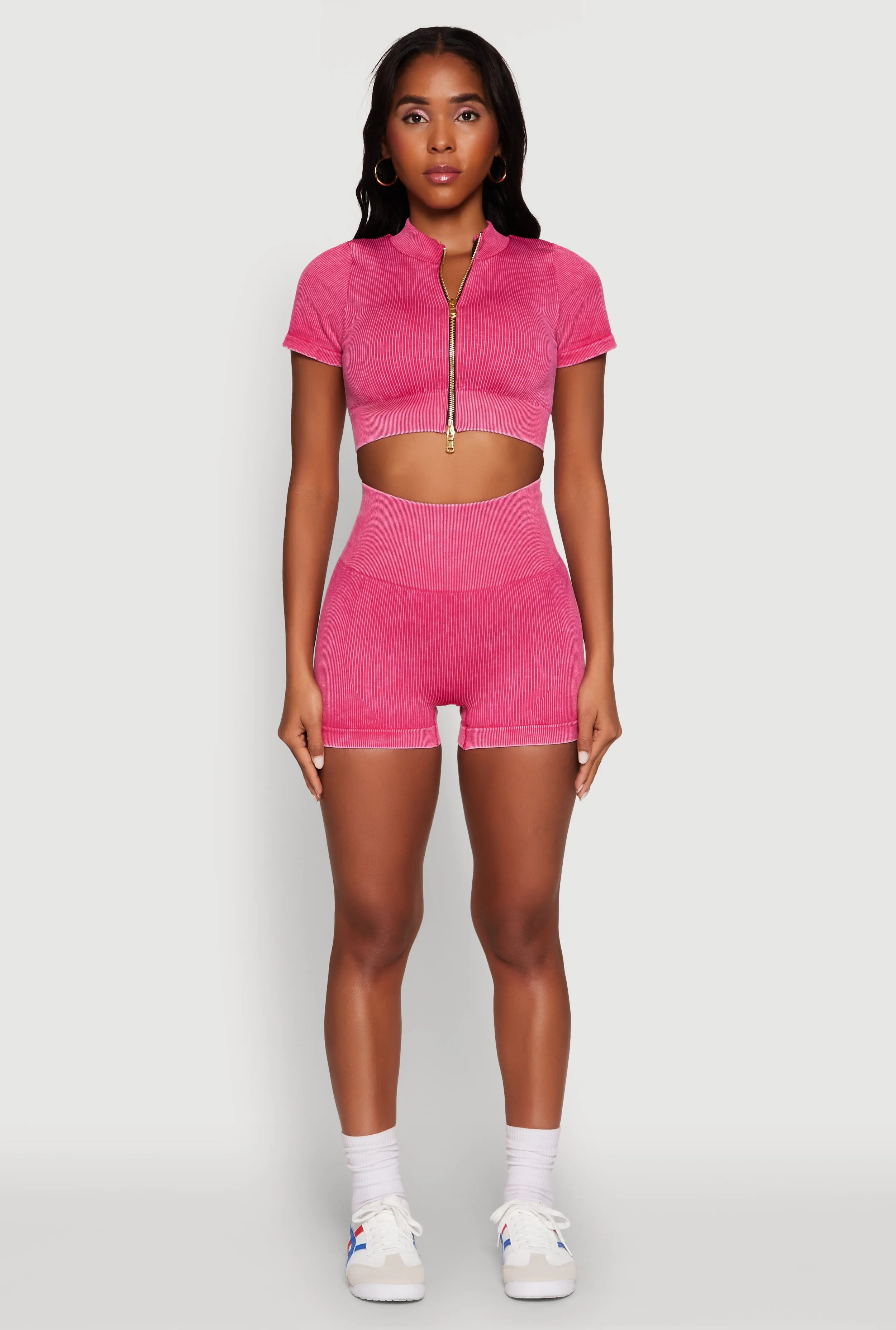 High Waisted Mineral Wash Seamless Bike Shorts sold by Rainbow product image thumbnail 2