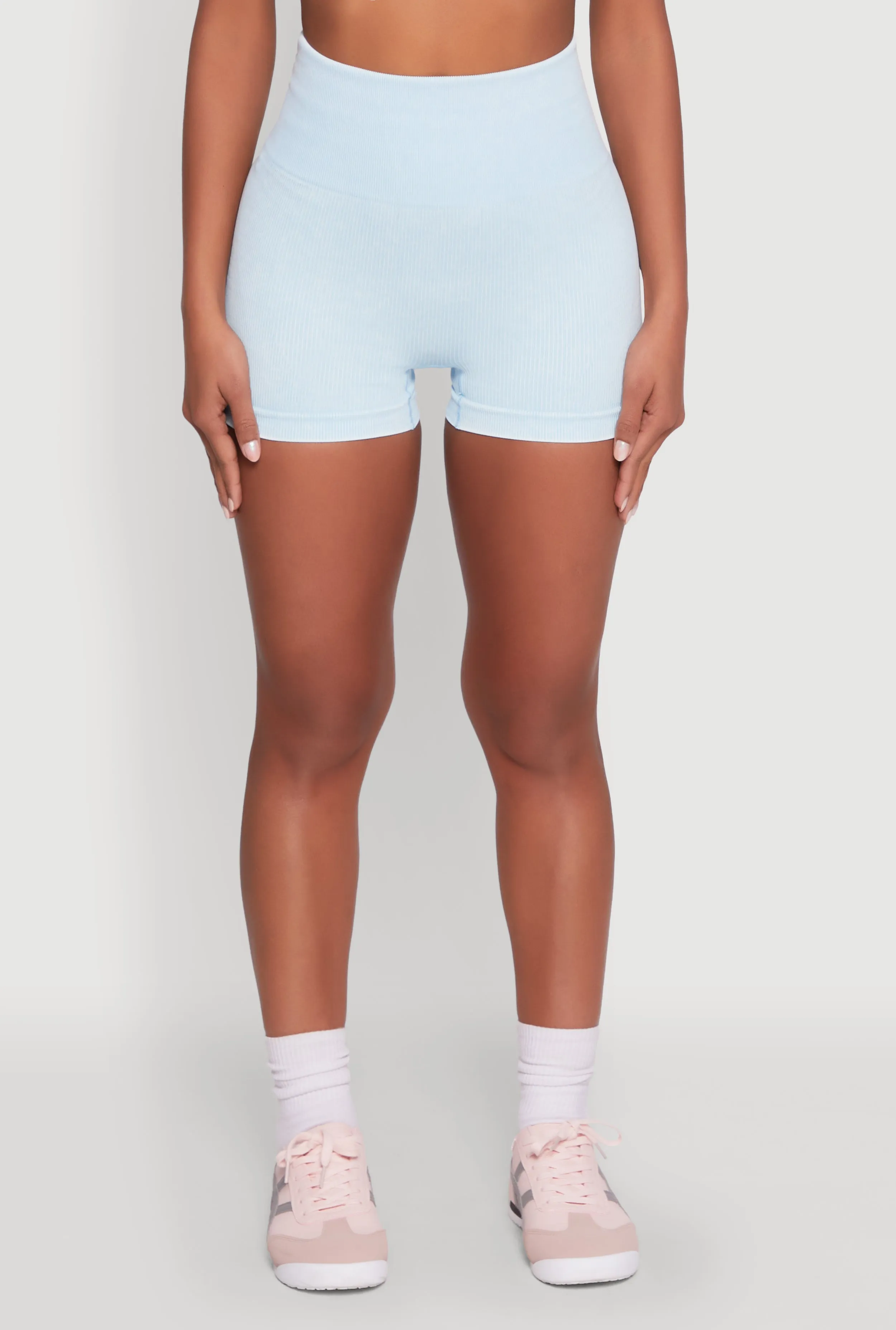 High Waisted Mineral Wash Seamless Bike Shorts sold by Rainbow product image thumbnail 3