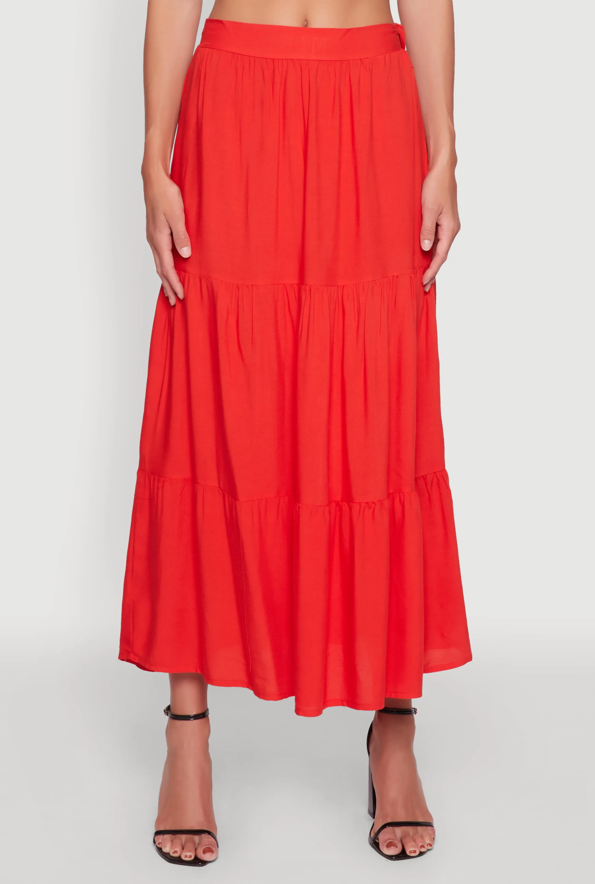 Chic High Waisted Tiered Maxi Skirt sold by Rainbow product image thumbnail 3
