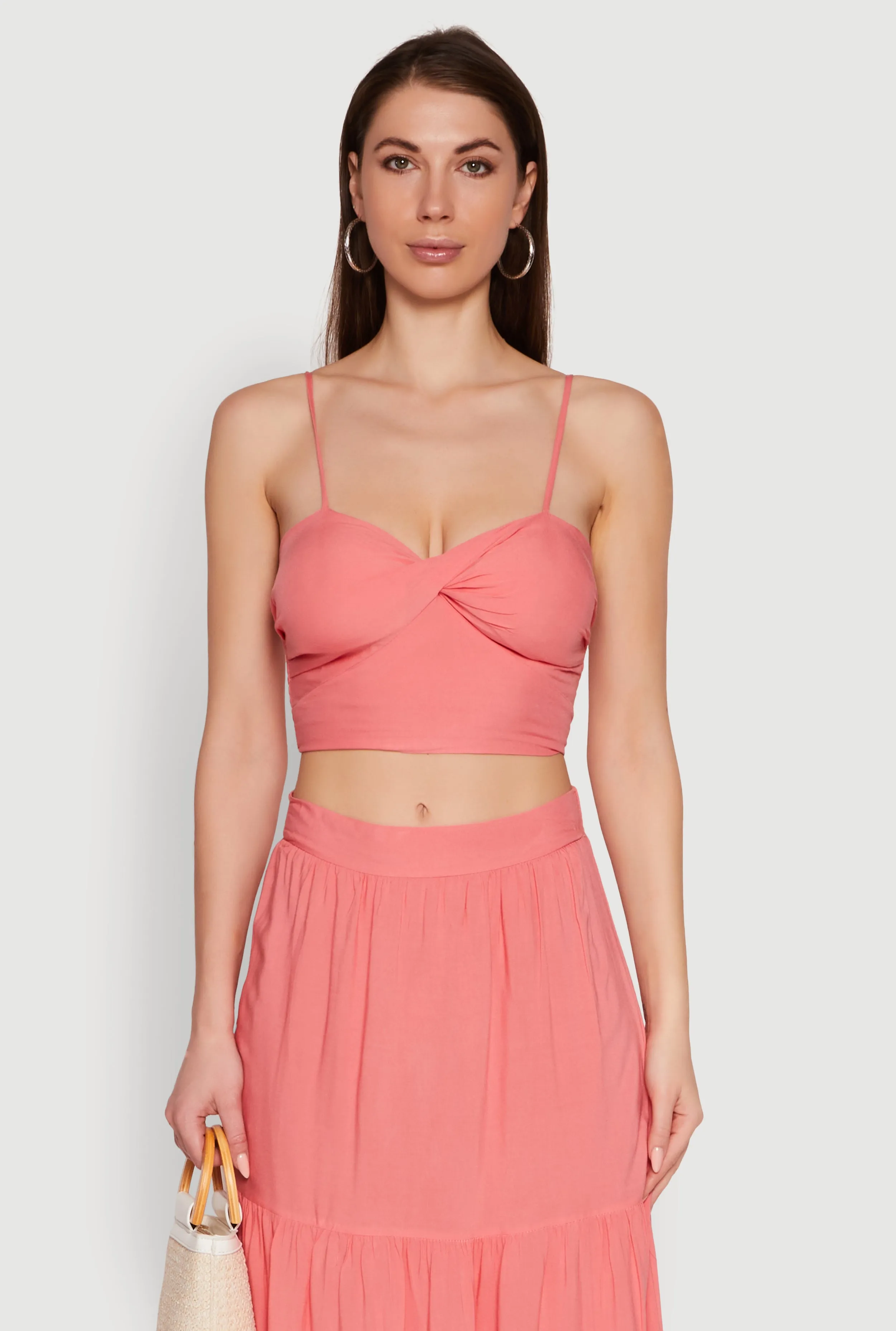 Stylish Padded Bustier with Twist Front Sweetheart Neckline sold by Rainbow