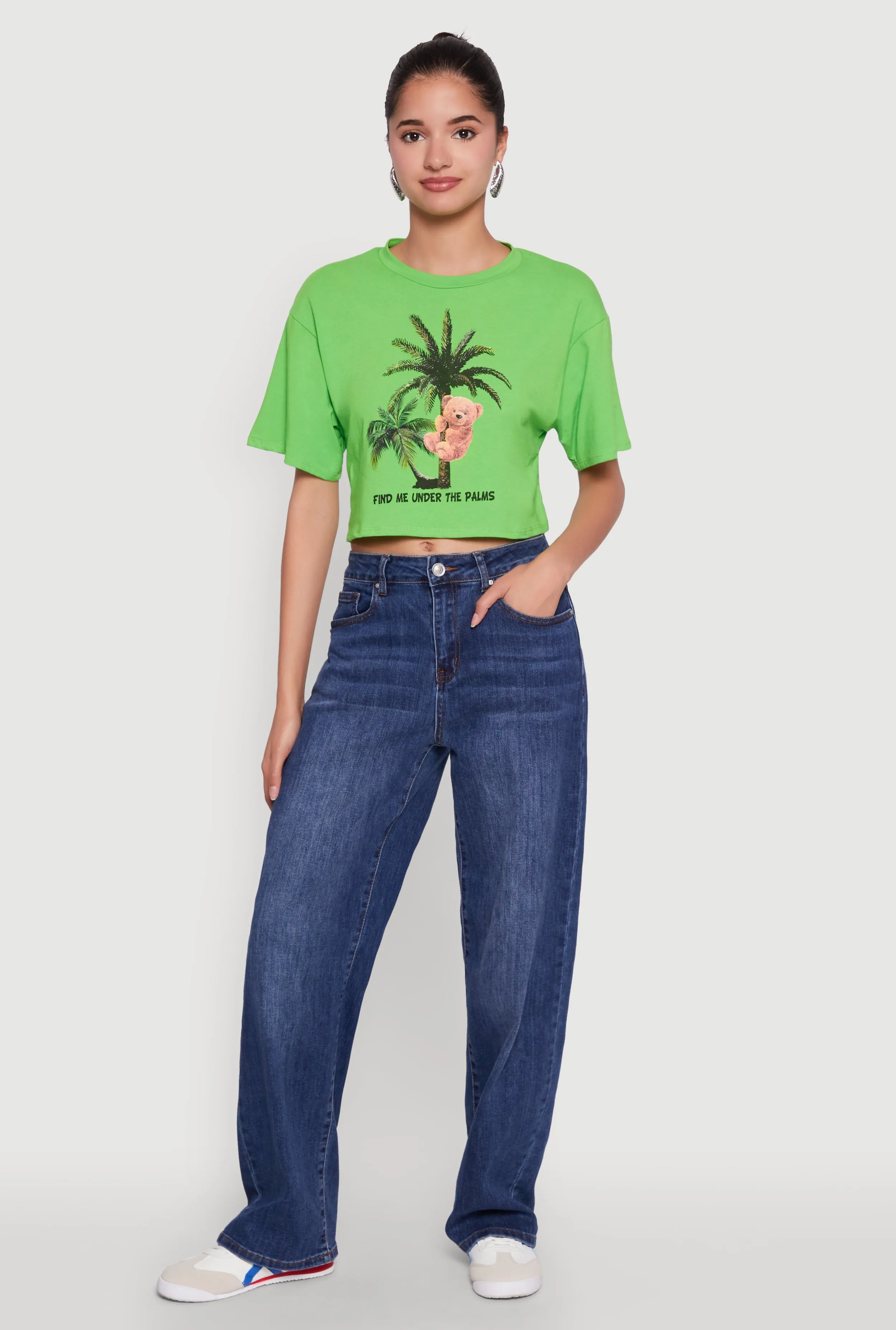 Find Me Under The Palms Graphic Cropped T Shirt sold by Rainbow