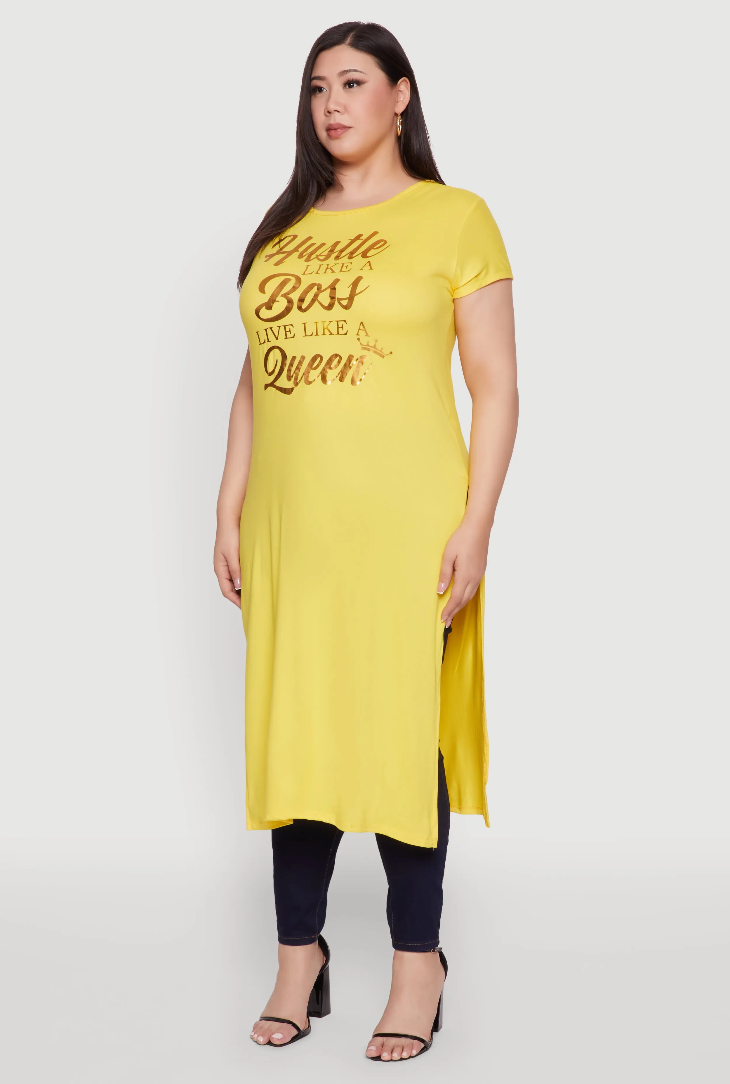 Plus Size Hustle Like A Boss Live Like A Queen Maxi Top sold by Rainbow product image thumbnail 3
