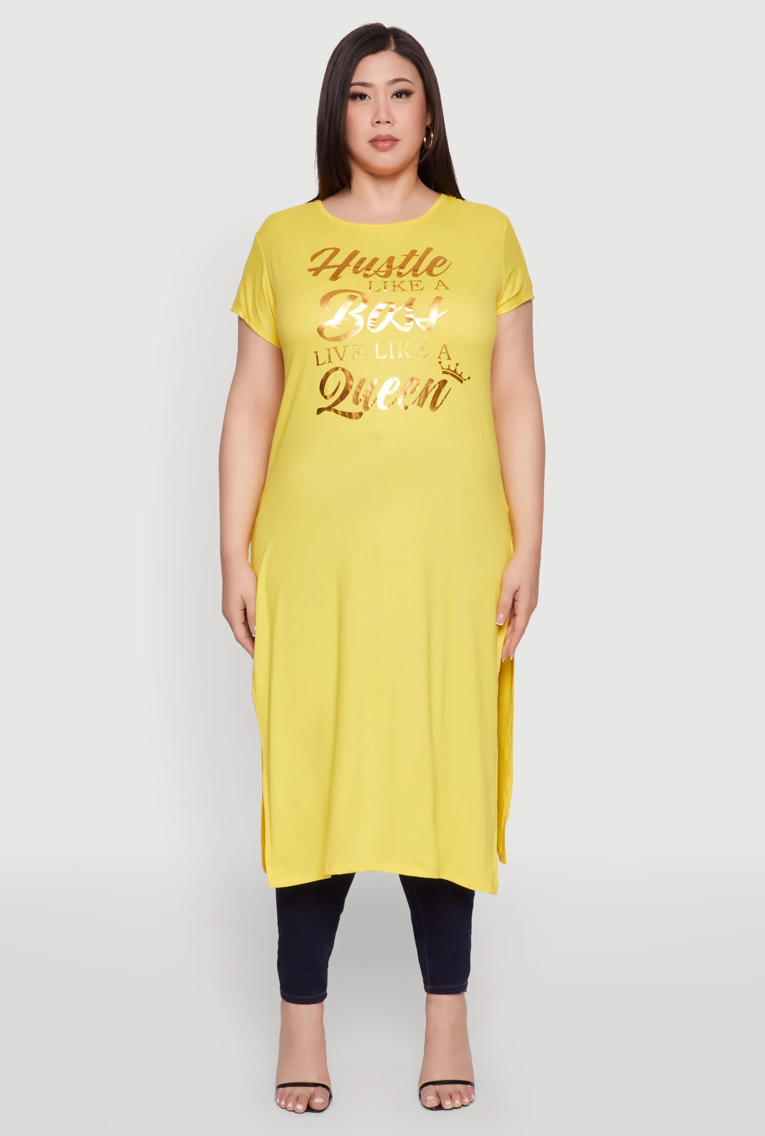 Plus Size Hustle Like A Boss Live Like A Queen Maxi Top sold by Rainbow product image thumbnail 2