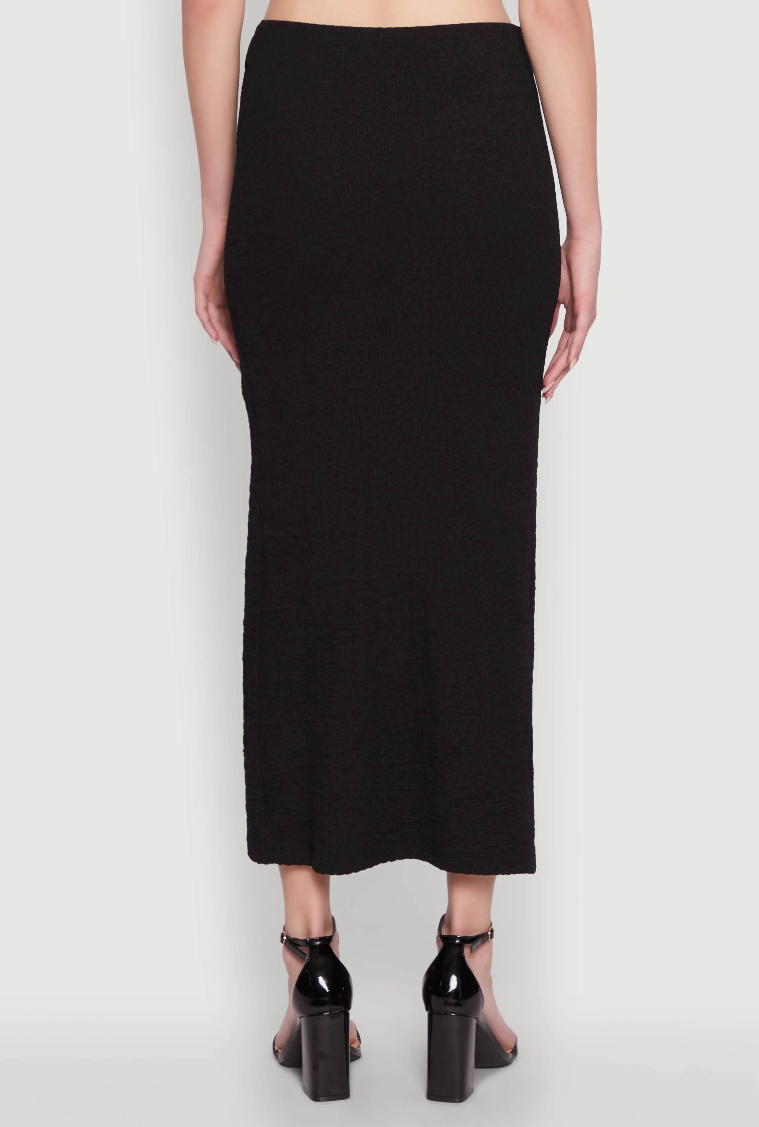 Iris Textured Knit Midi Skirt with Side Slit sold by Rainbow product image thumbnail 5