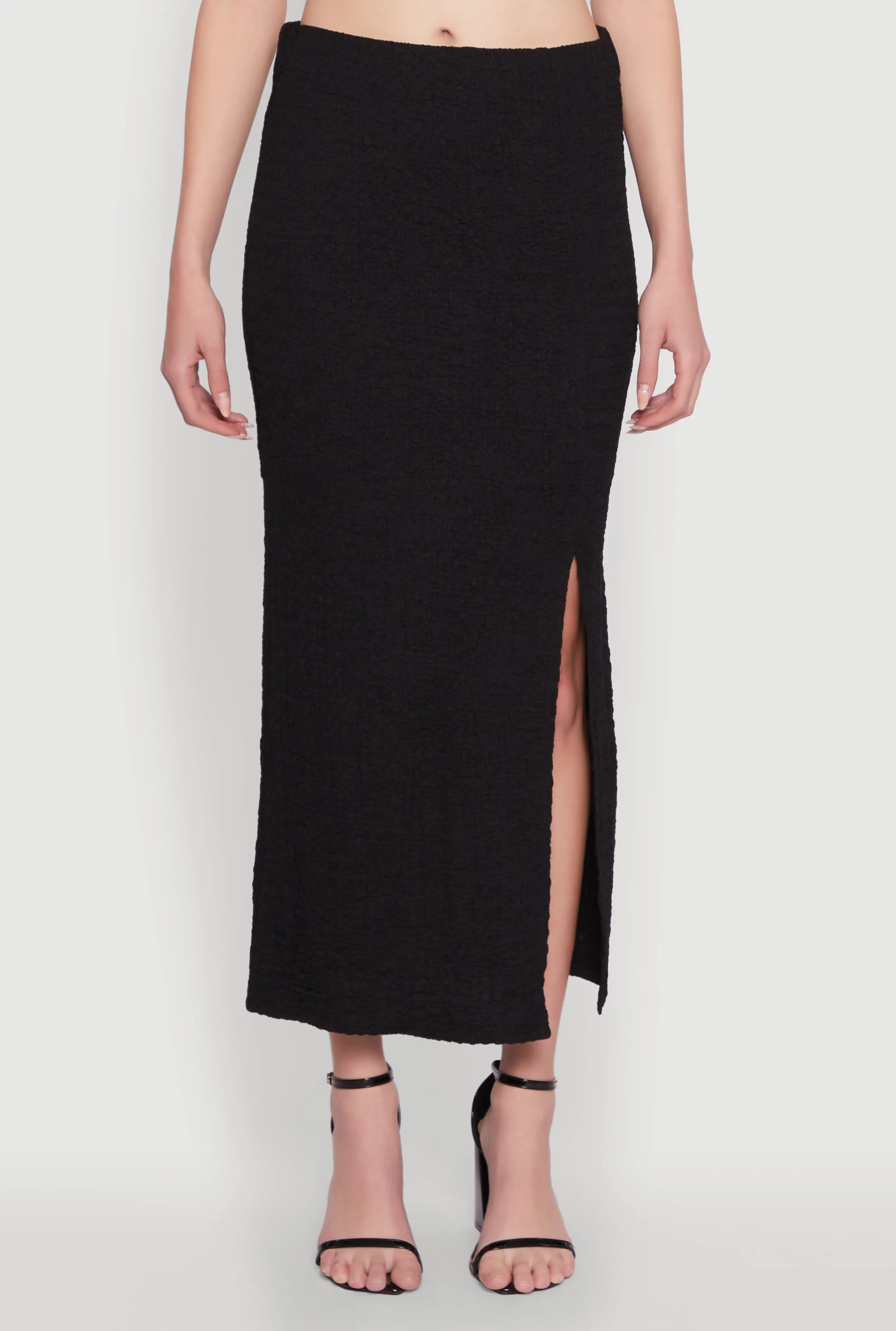 Iris Textured Knit Midi Skirt with Side Slit sold by Rainbow product image thumbnail 3