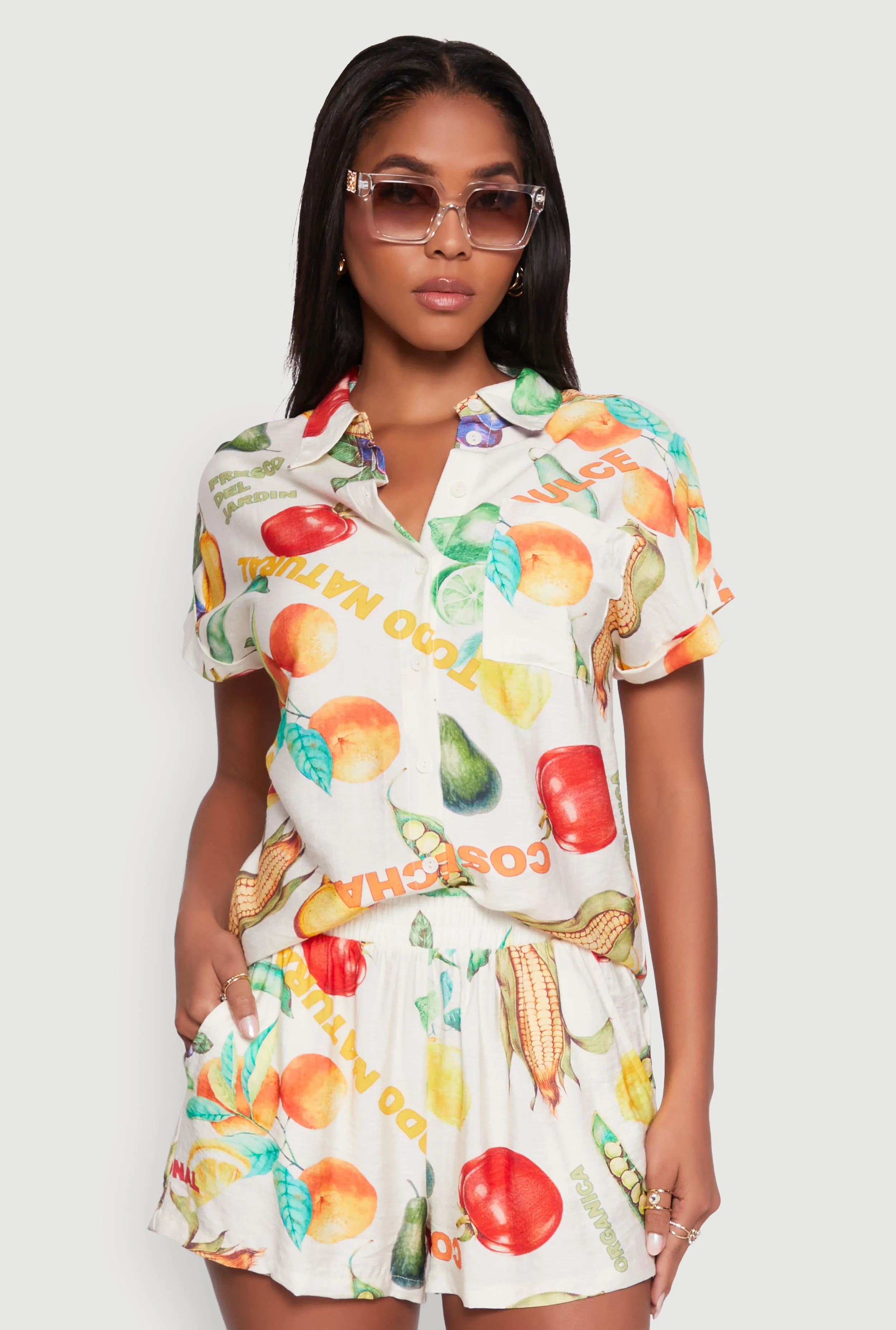 Classic Fit Button Front Shirt with Rolled Cuffs sold by Rainbow