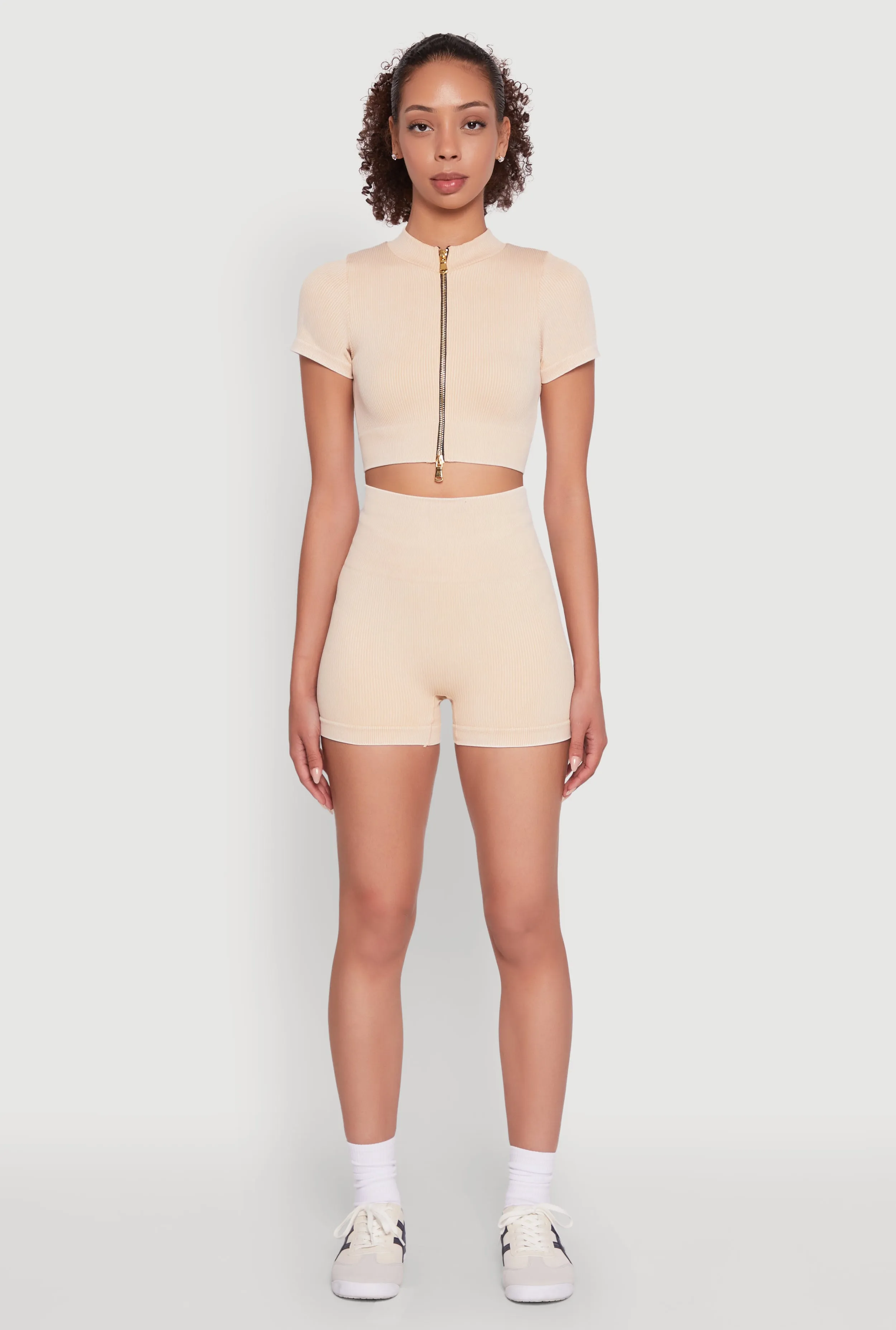 High Waisted Mineral Wash Seamless Bike Shorts sold by Rainbow product image thumbnail 2