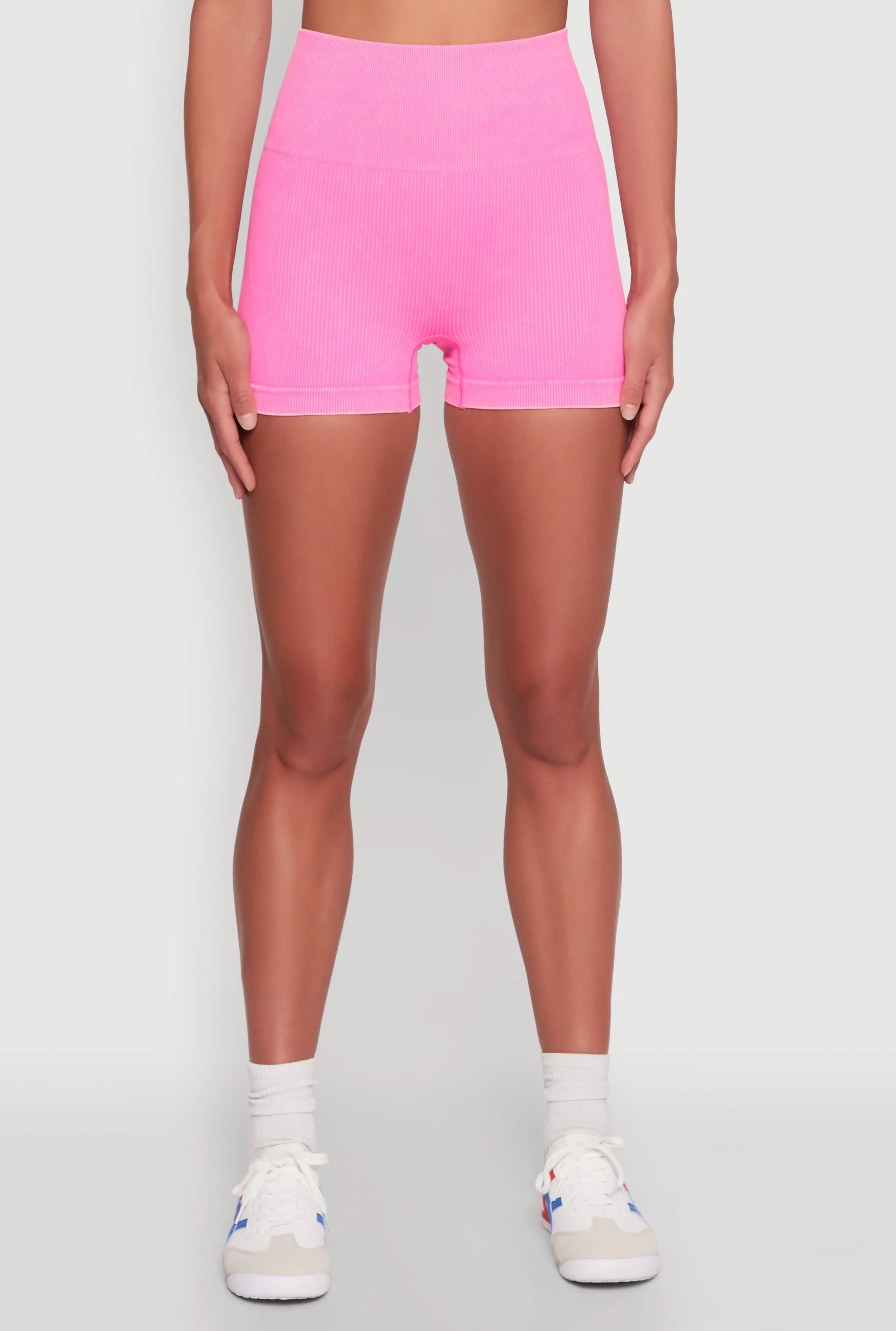 High Waisted Mineral Wash Seamless Bike Shorts sold by Rainbow product image thumbnail 3