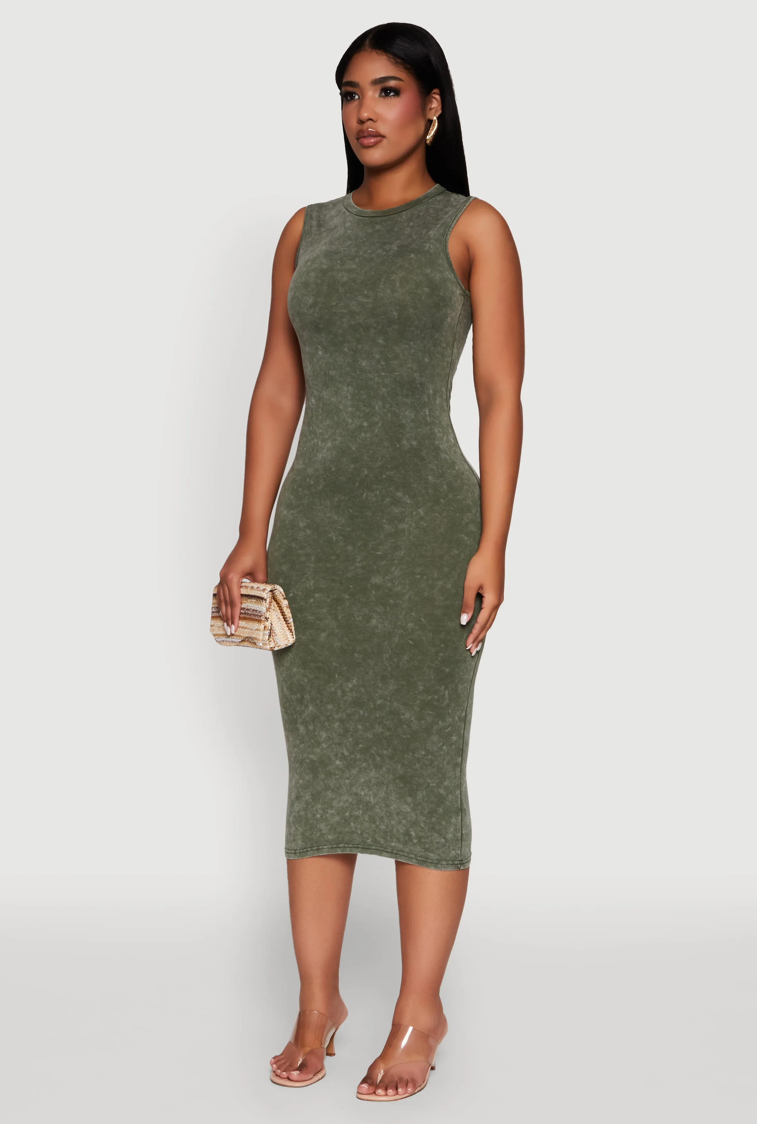 Daisy Mineral Wash Sleeveless Curve Hugging Tank Dress sold by Rainbow product image thumbnail 3