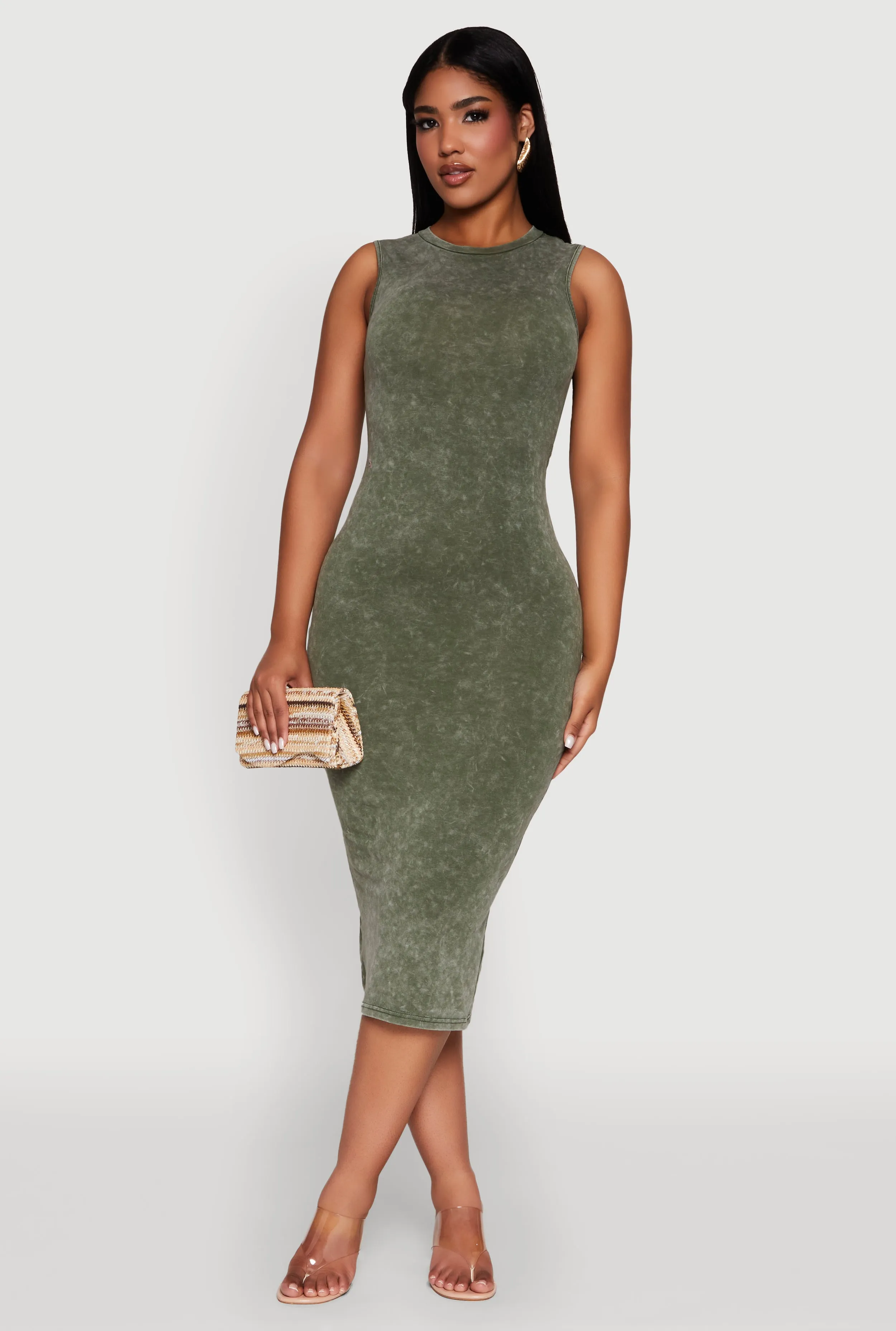 Daisy Mineral Wash Sleeveless Curve Hugging Tank Dress sold by Rainbow