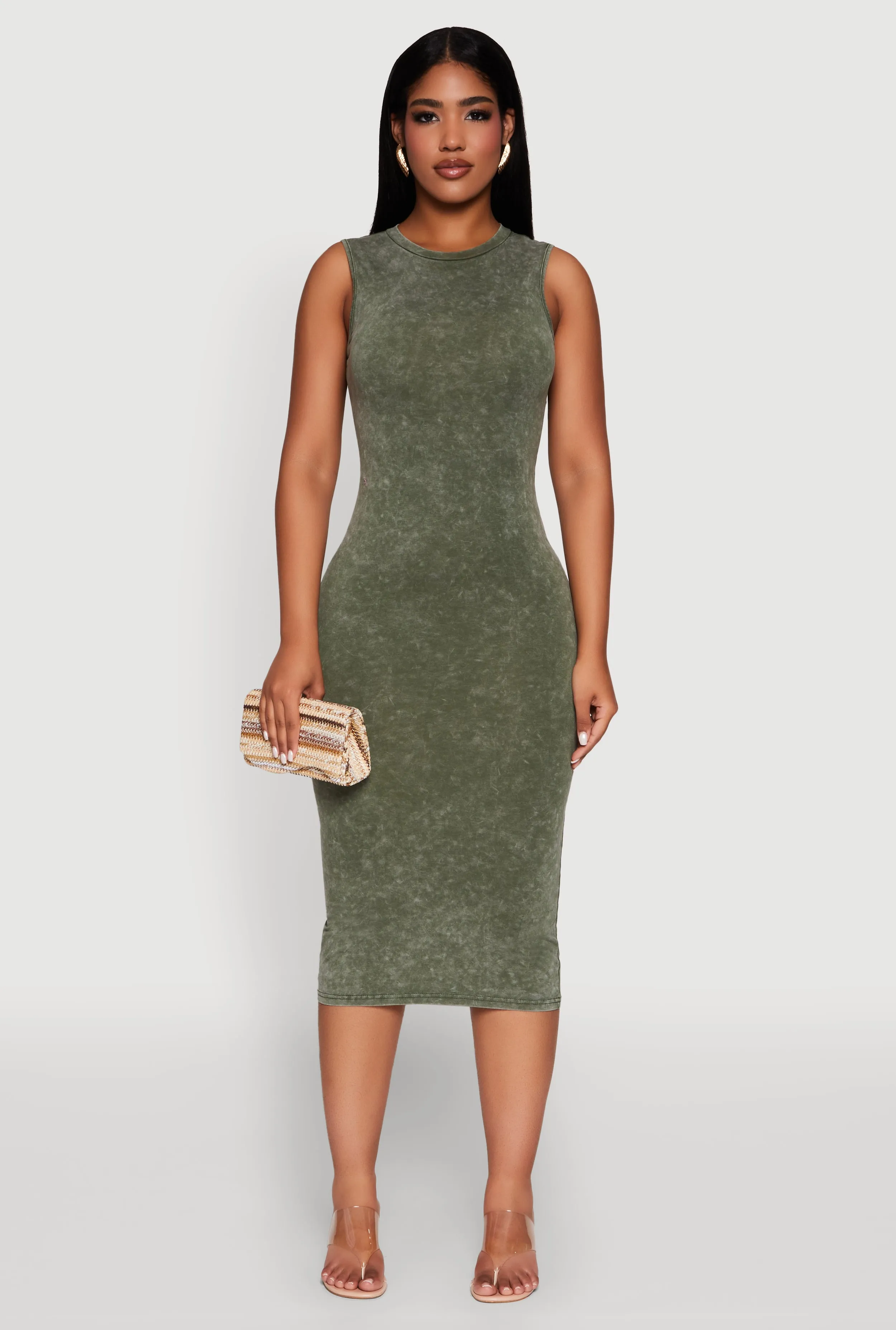 Daisy Mineral Wash Sleeveless Curve Hugging Tank Dress sold by Rainbow product image thumbnail 2