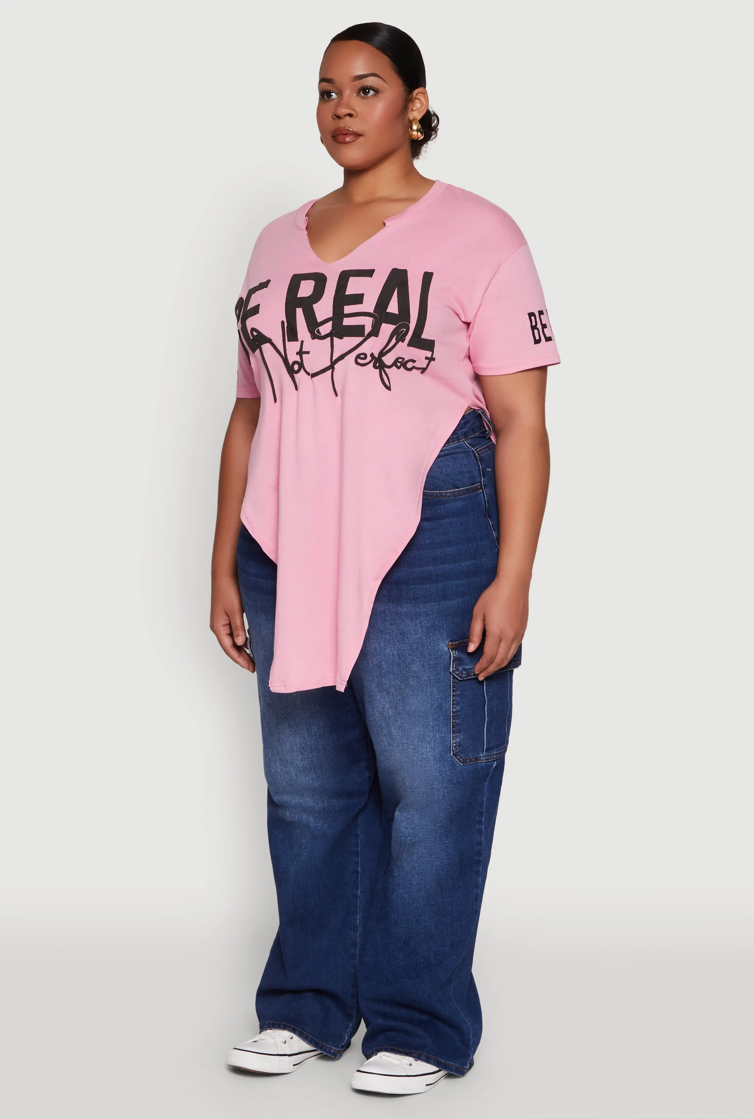 Plus Size Be Real Not Perfect Graphic T Shirt sold by Rainbow product image thumbnail 5