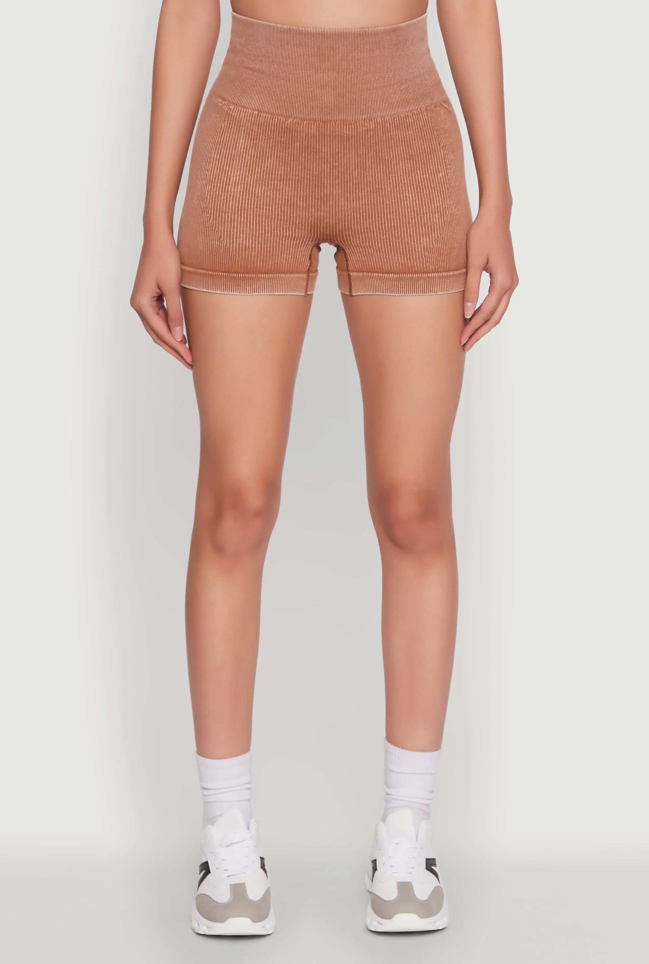 High Waisted Mineral Wash Seamless Bike Shorts sold by Rainbow product image thumbnail 3