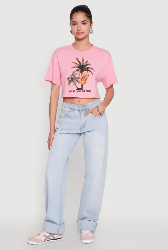 Find Me Under The Palms Graphic Cropped T Shirt sold by Rainbow