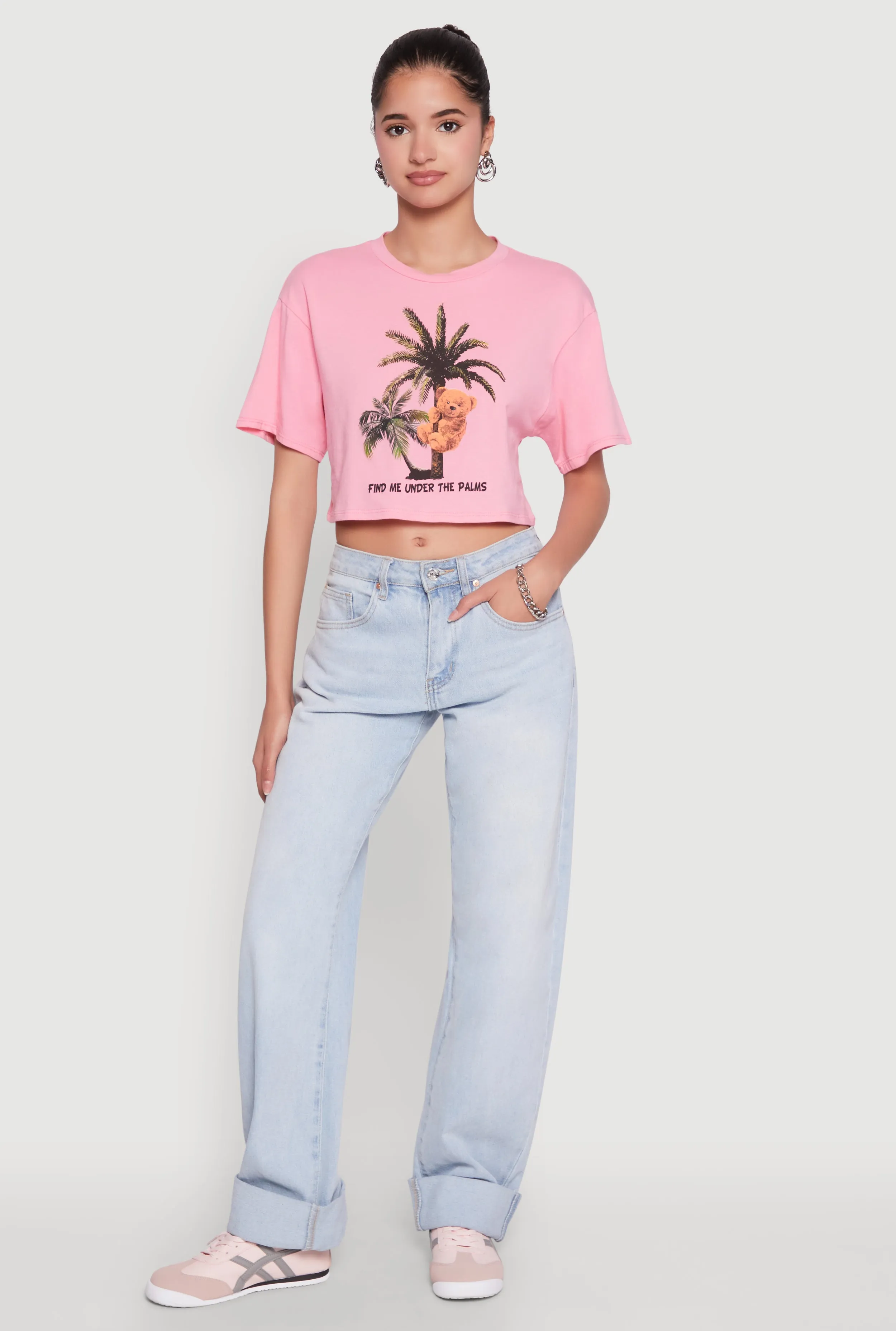 Find Me Under The Palms Graphic Cropped T Shirt sold by Rainbow