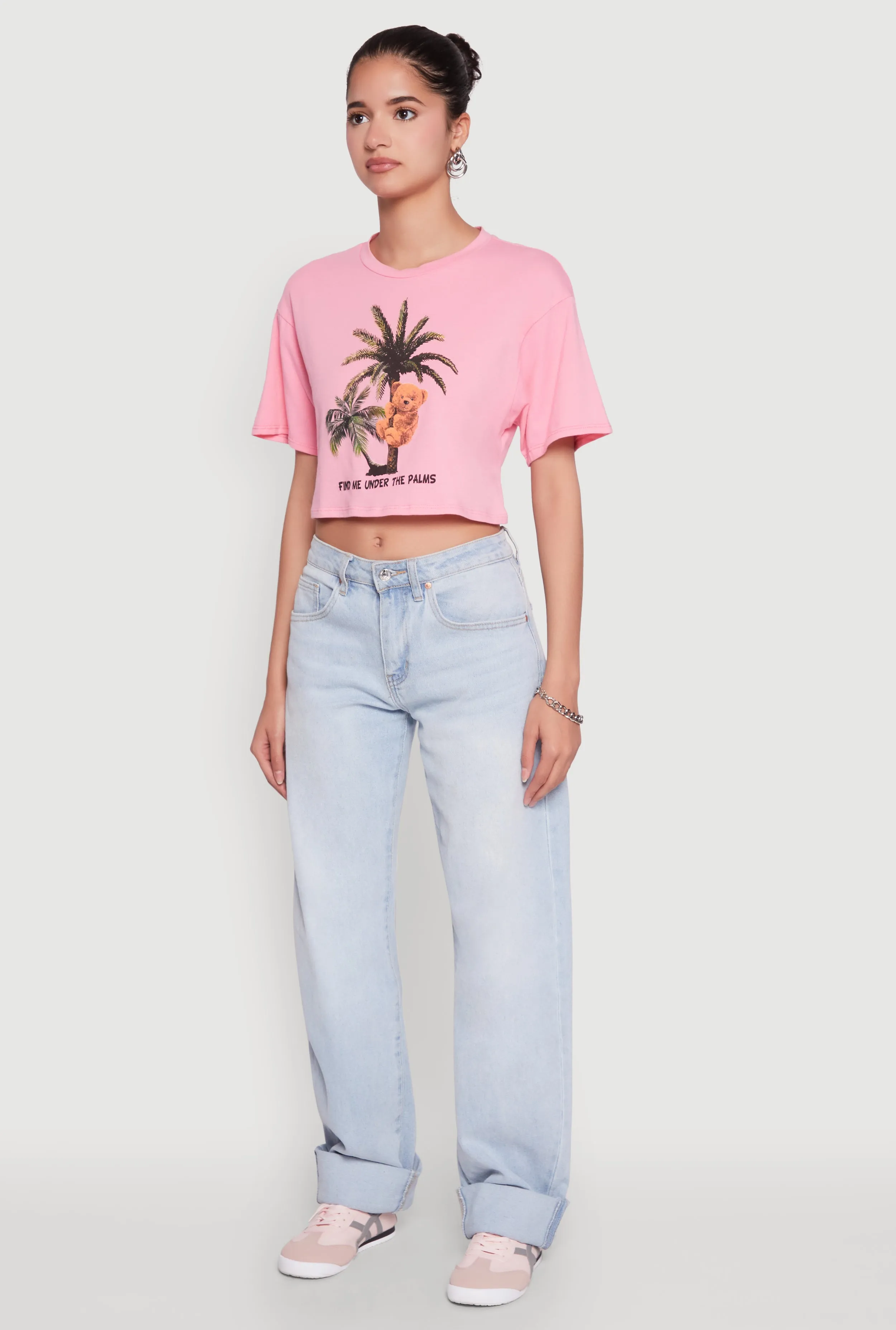 Find Me Under The Palms Graphic Cropped T Shirt sold by Rainbow product image thumbnail 5