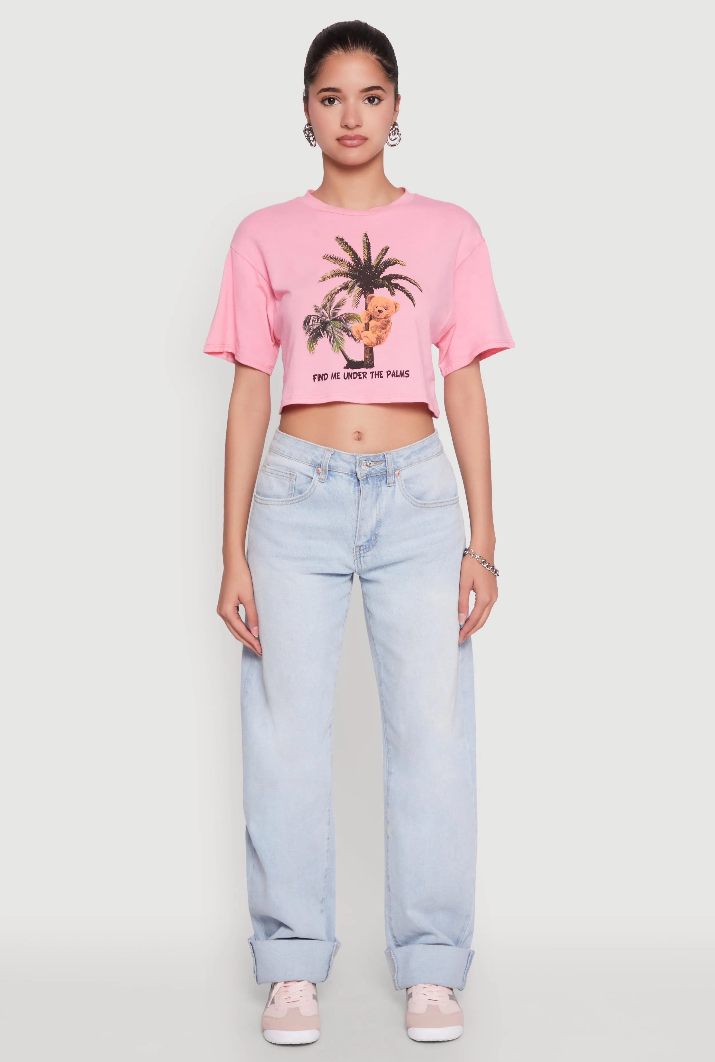 Find Me Under The Palms Graphic Cropped T Shirt sold by Rainbow product image thumbnail 3