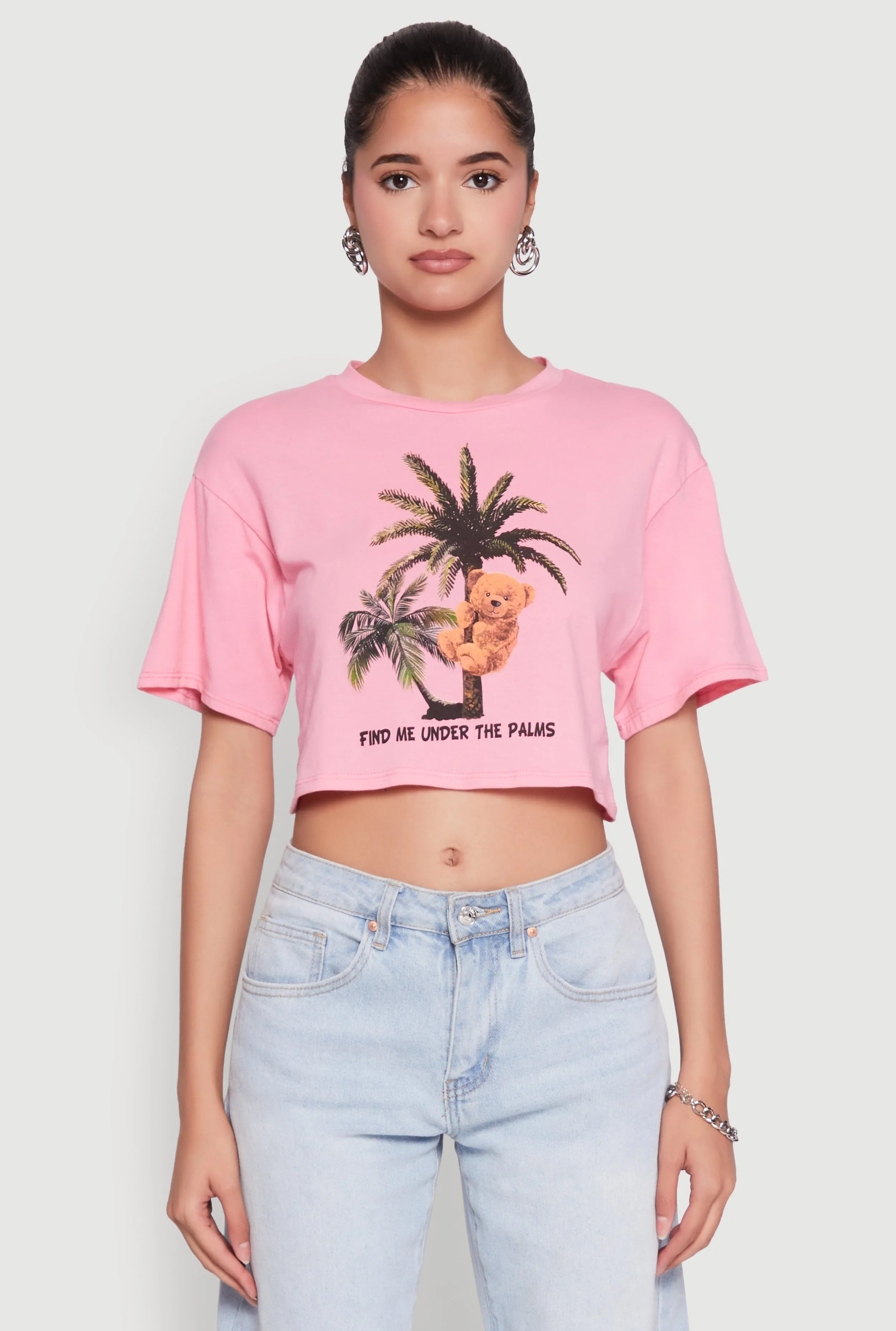 Find Me Under The Palms Graphic Cropped T Shirt sold by Rainbow product image thumbnail 2