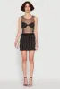 Chic Faux Pearls and Rhinestone Sleeveless Mesh Top sold by Rainbow
