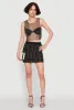 Chic Faux Pearls and Rhinestone Sleeveless Mesh Top sold by Rainbow