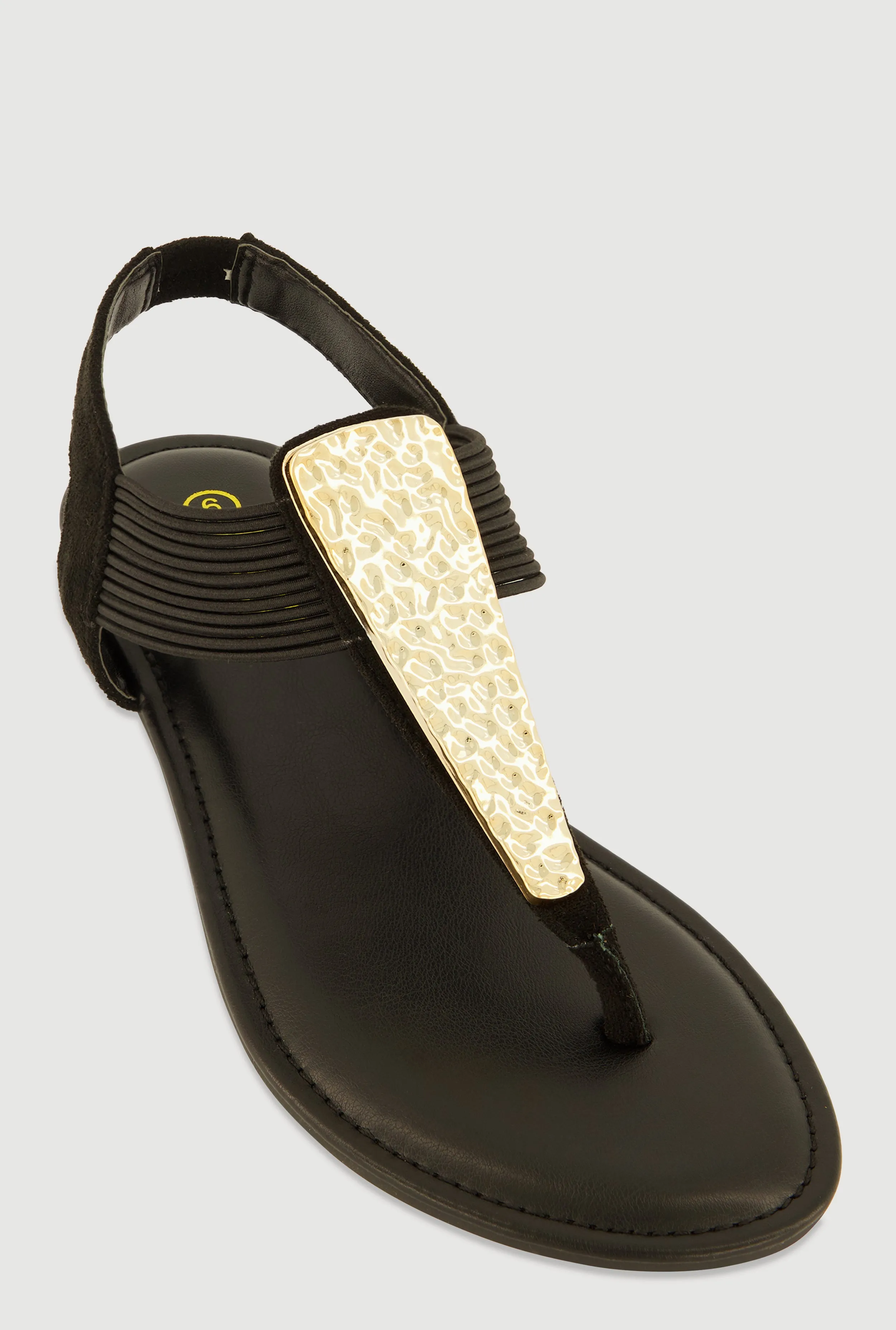 Textured Metallic Pendant Corded Thong Sandals sold by Rainbow