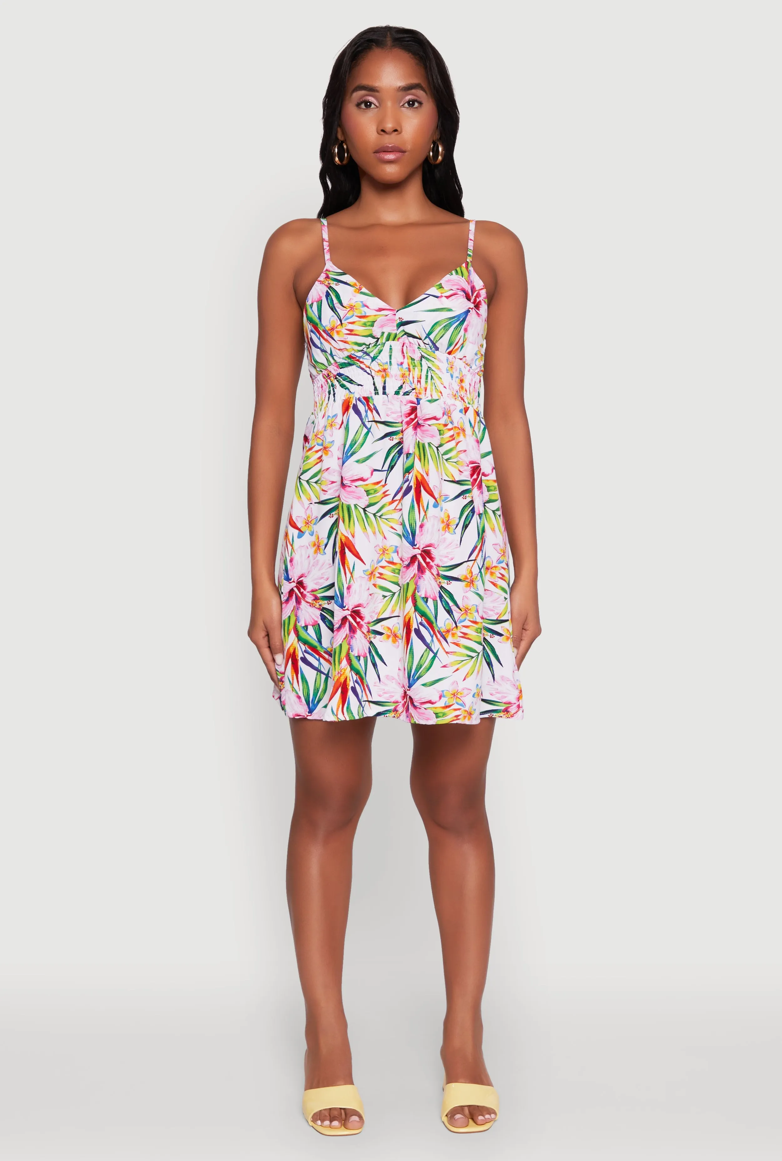 Tropical Floral Sleeveless Sundress sold by Rainbow