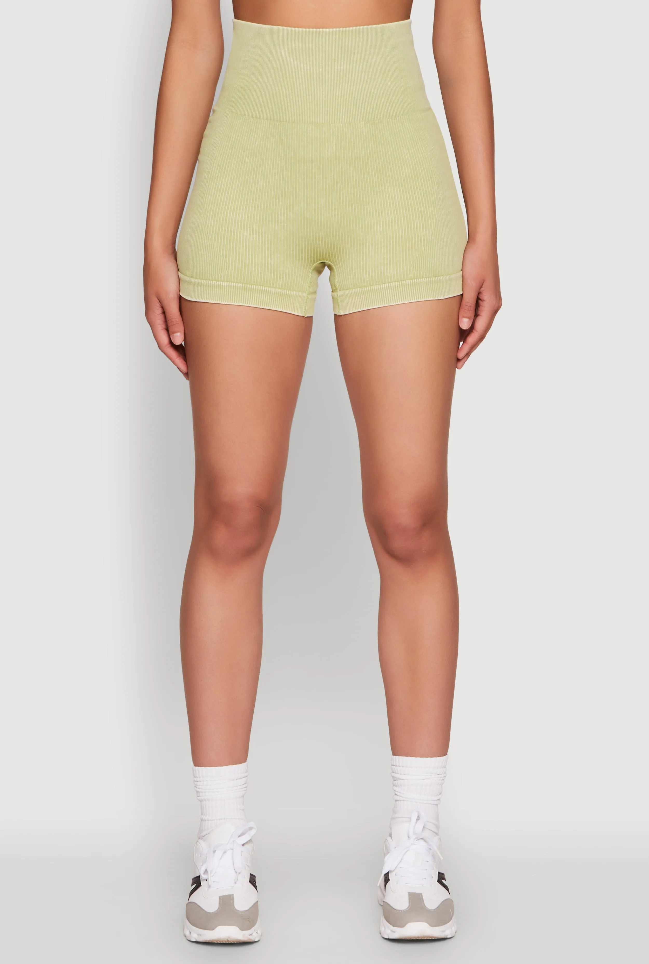 High Waisted Mineral Wash Seamless Bike Shorts sold by Rainbow product image thumbnail 3