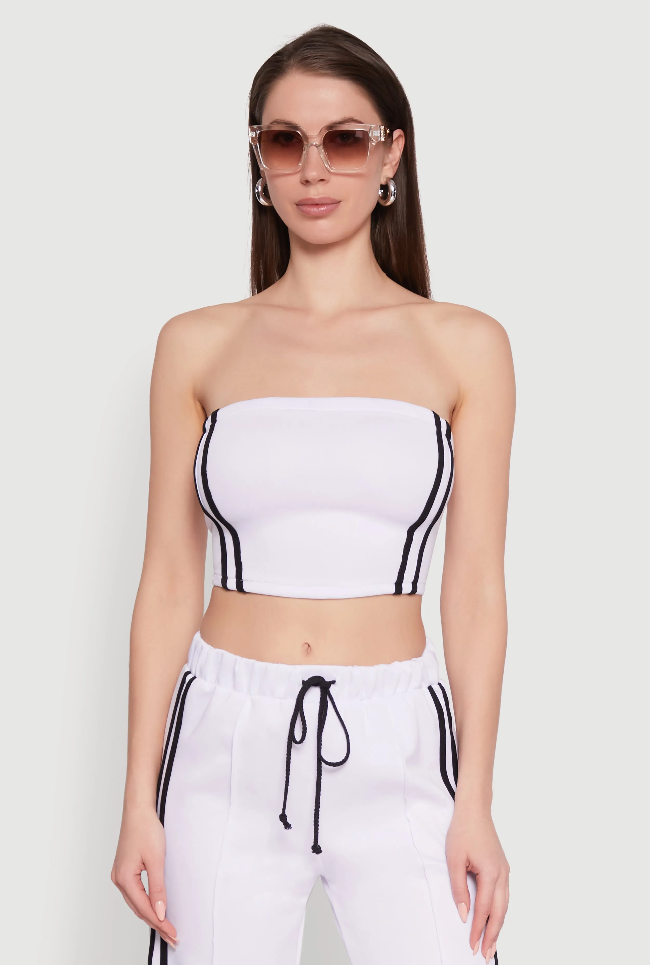 Trendy Strapless Varsity Stripe Tube Top sold by Rainbow product image thumbnail 2