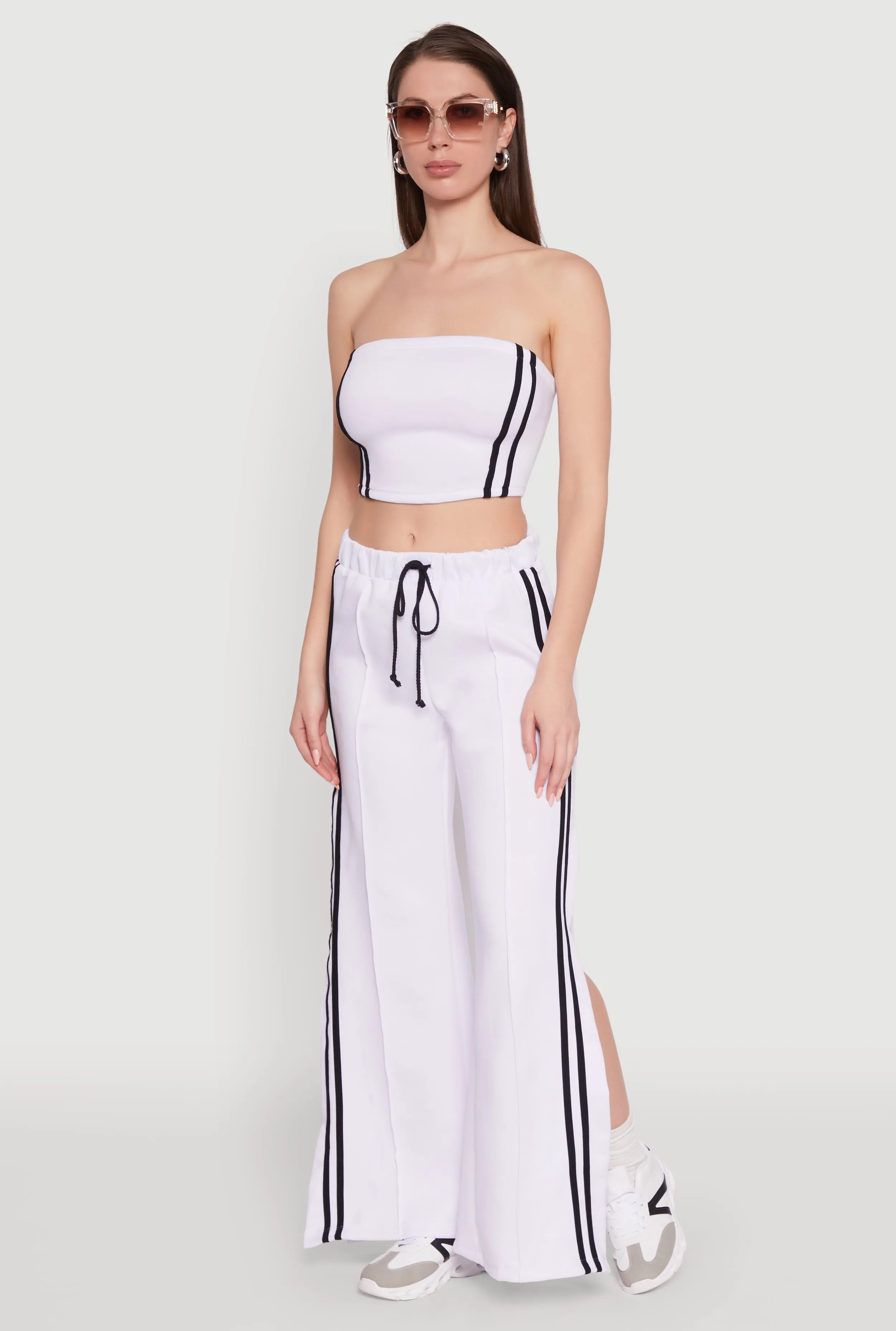 Trendy Strapless Varsity Stripe Tube Top sold by Rainbow