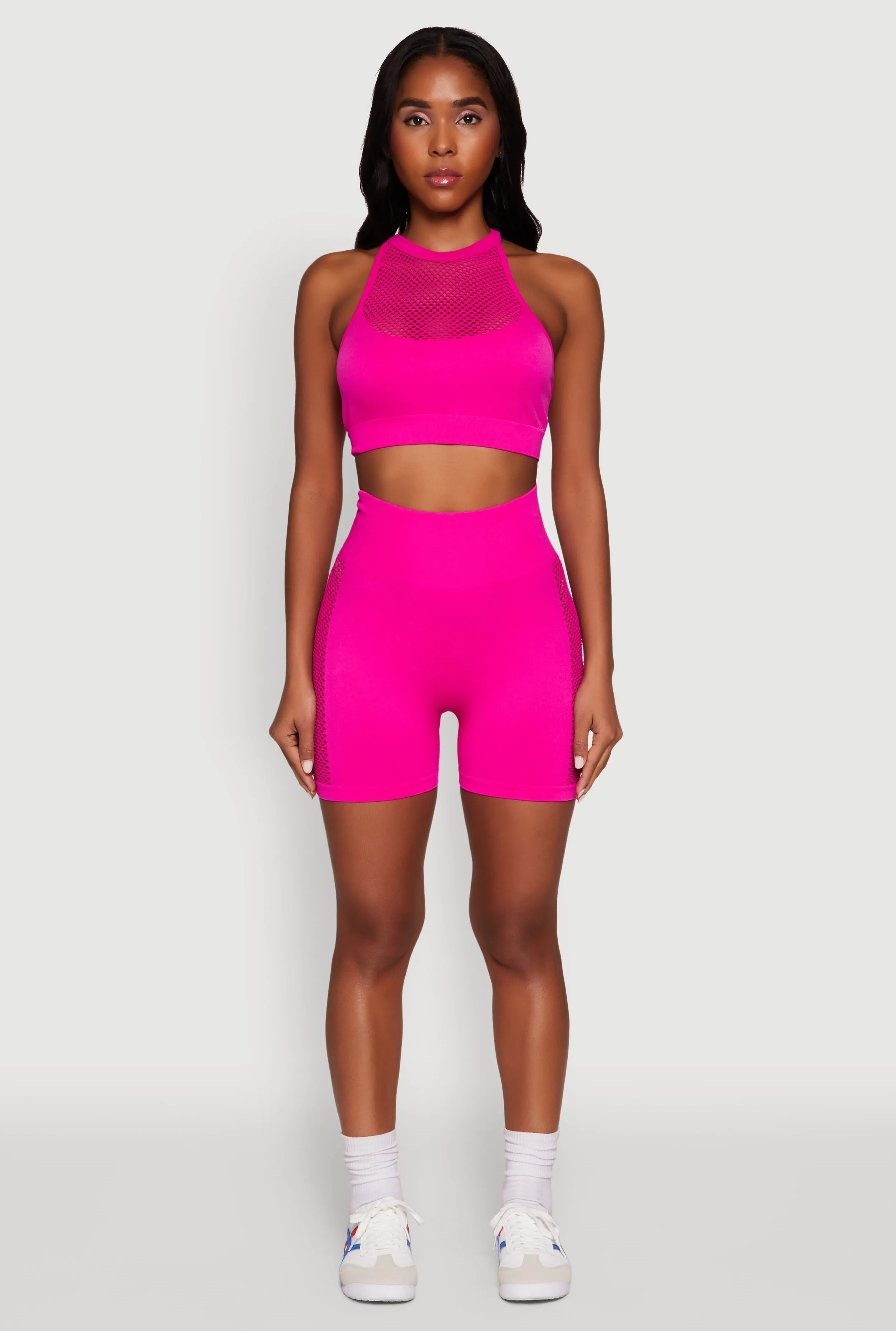 Seamless Laser Cut Caged Back Crop Top sold by Rainbow product image thumbnail 3