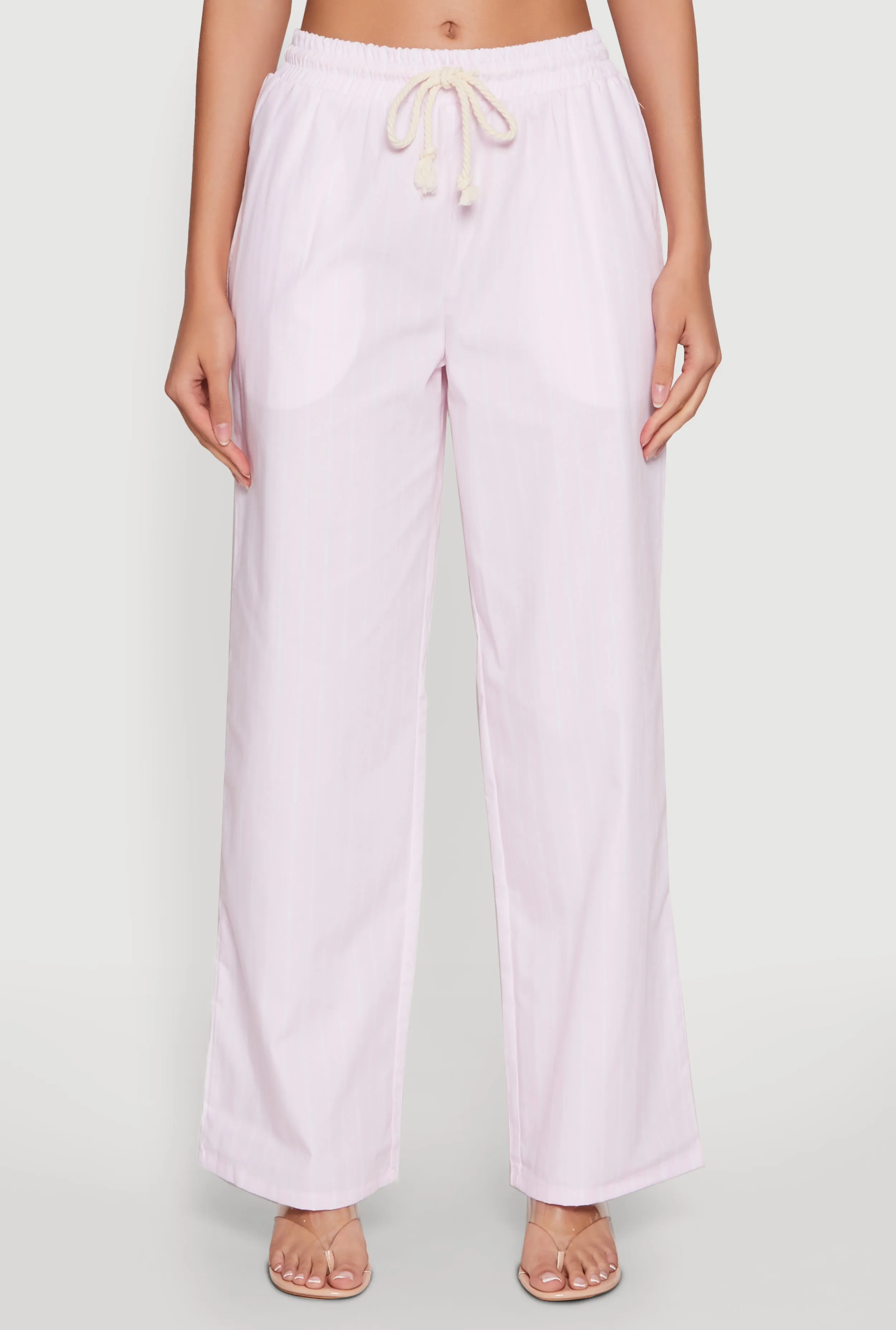 Casual Striped Drawstring Waist Wide Leg Pants sold by Rainbow product image thumbnail 5