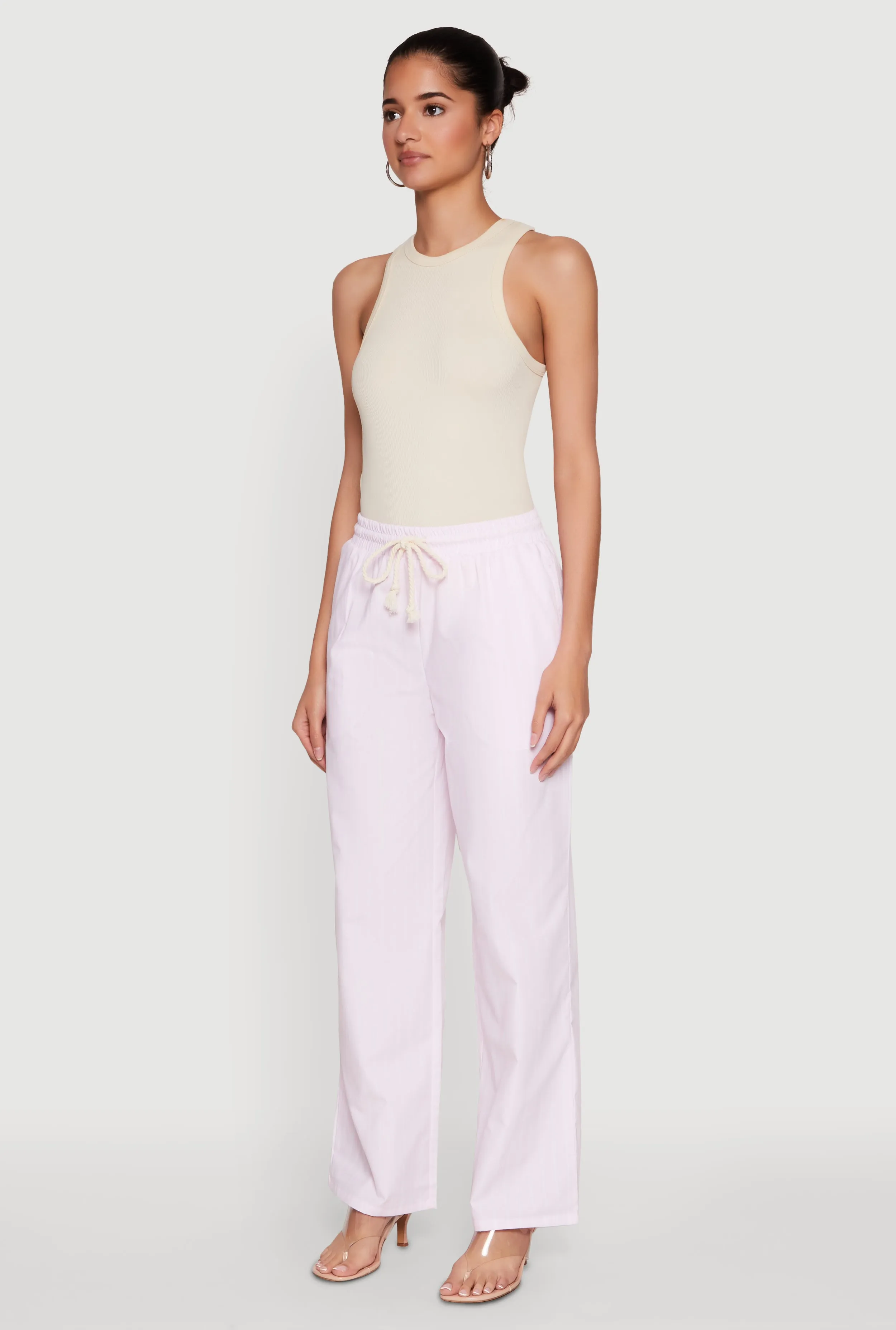 Casual Striped Drawstring Waist Wide Leg Pants sold by Rainbow product image thumbnail 3