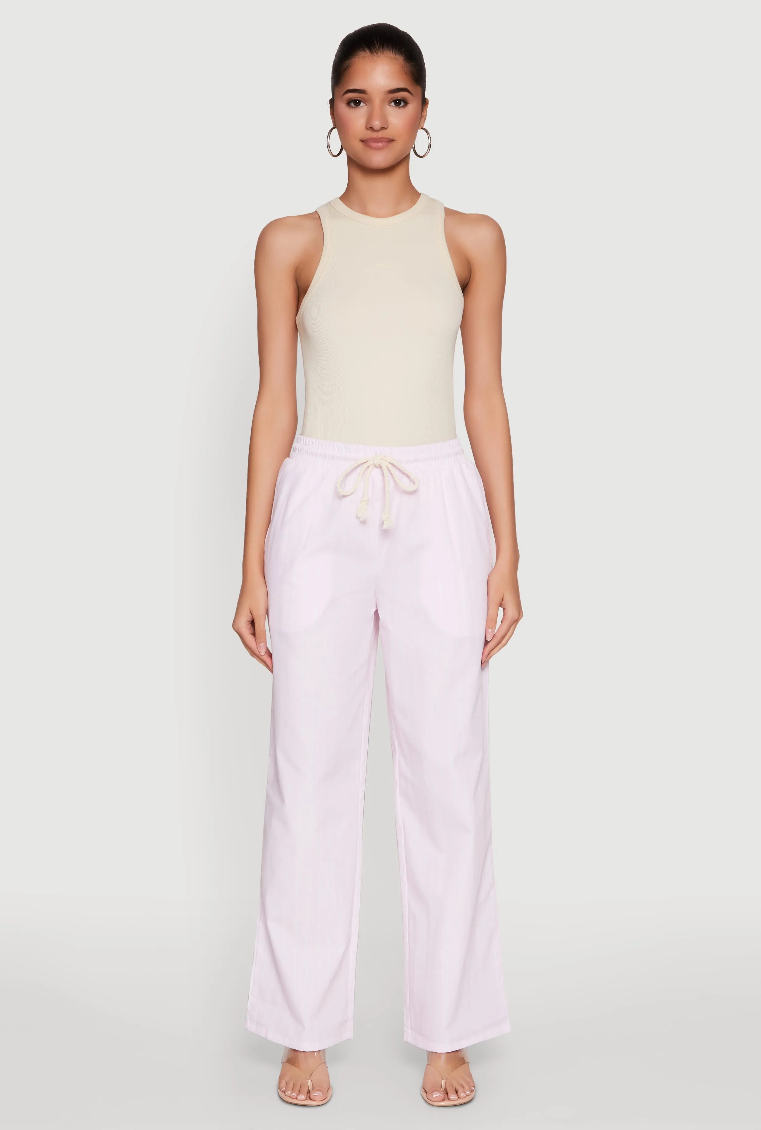 Casual Striped Drawstring Waist Wide Leg Pants sold by Rainbow product image thumbnail 2