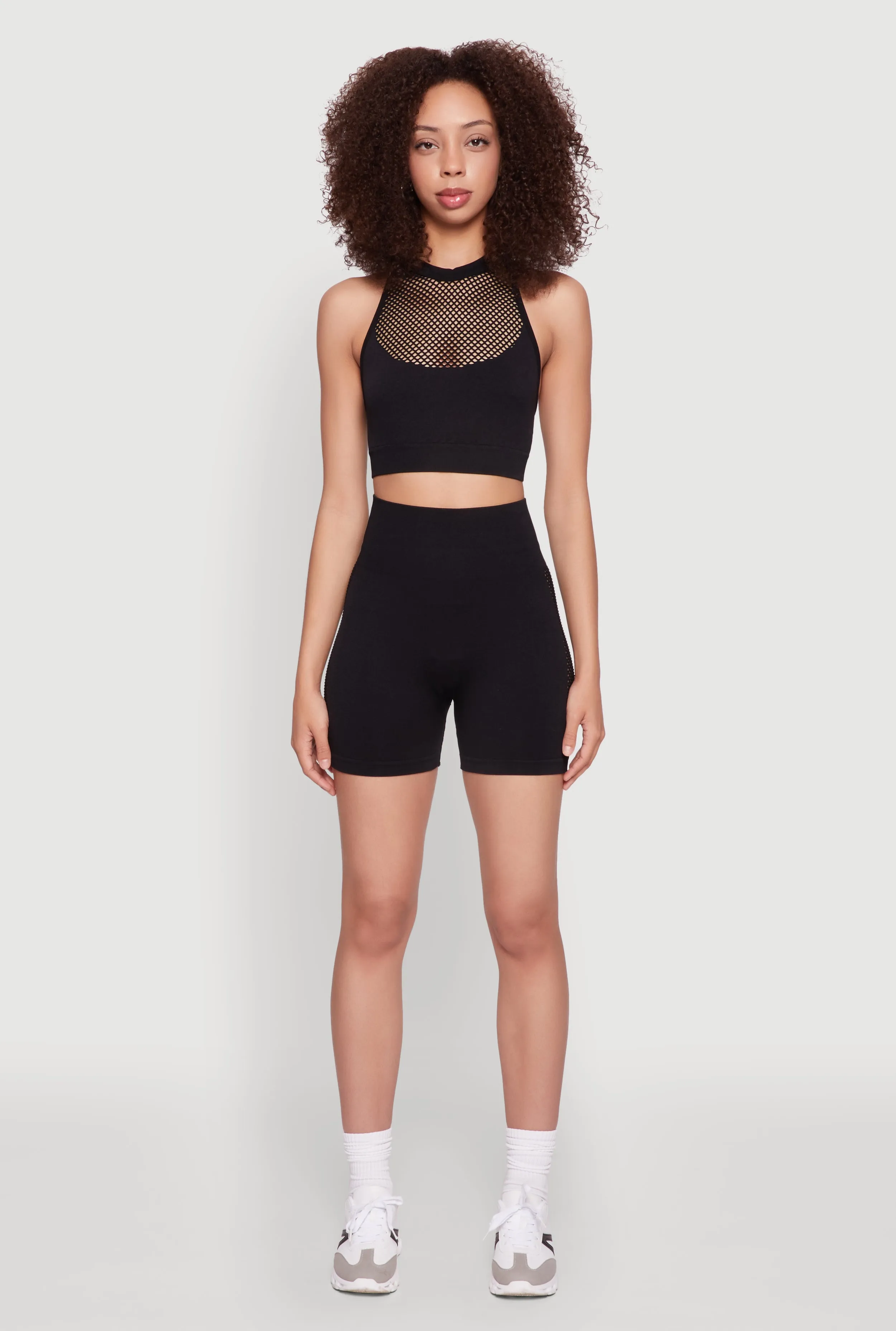 Seamless Laser Cut Caged Back Crop Top sold by Rainbow product image thumbnail 2