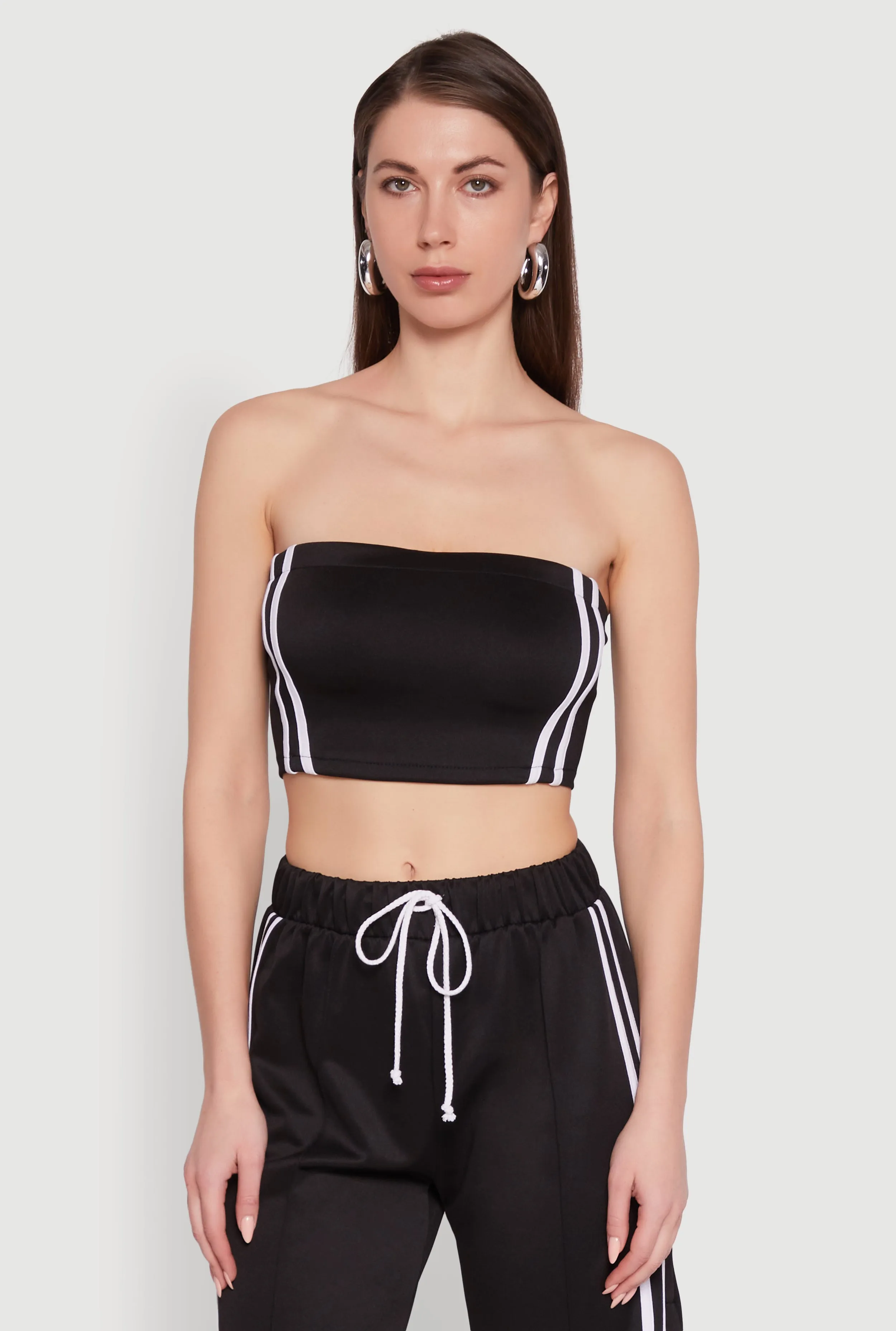 Trendy Strapless Varsity Stripe Tube Top sold by Rainbow product image thumbnail 2