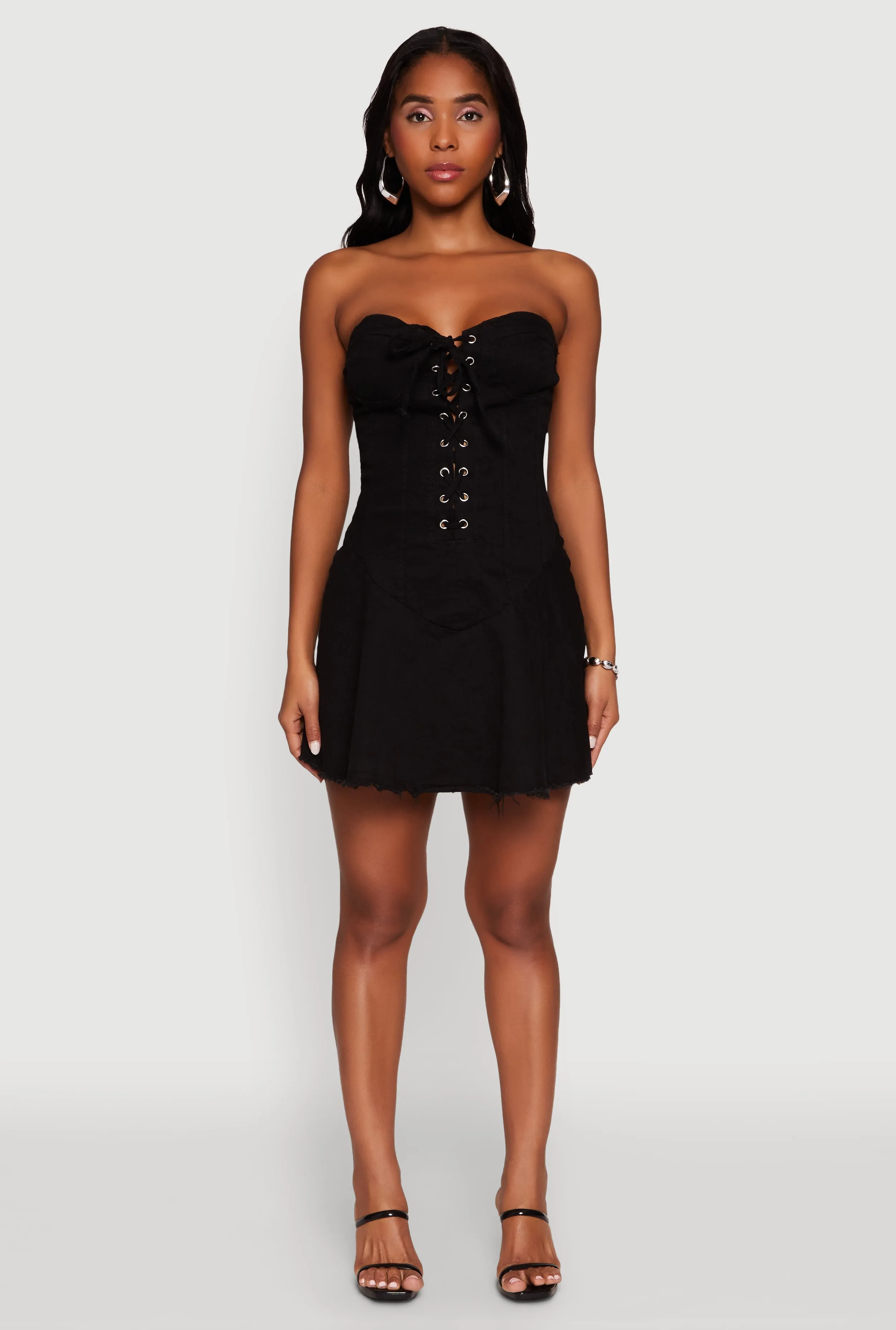Daisy Denim Lace Up Corset Mini Dress sold by Rainbow product image thumbnail 2