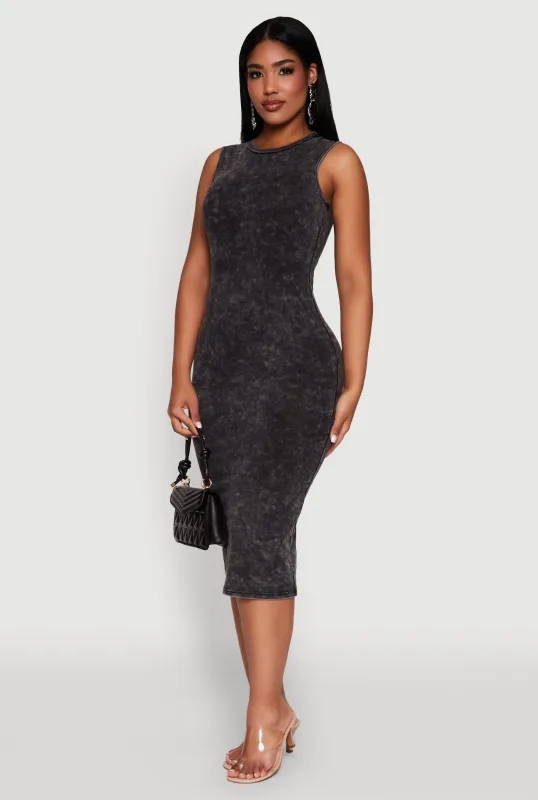 Daisy Mineral Wash Sleeveless Curve Hugging Tank Dress sold by Rainbow