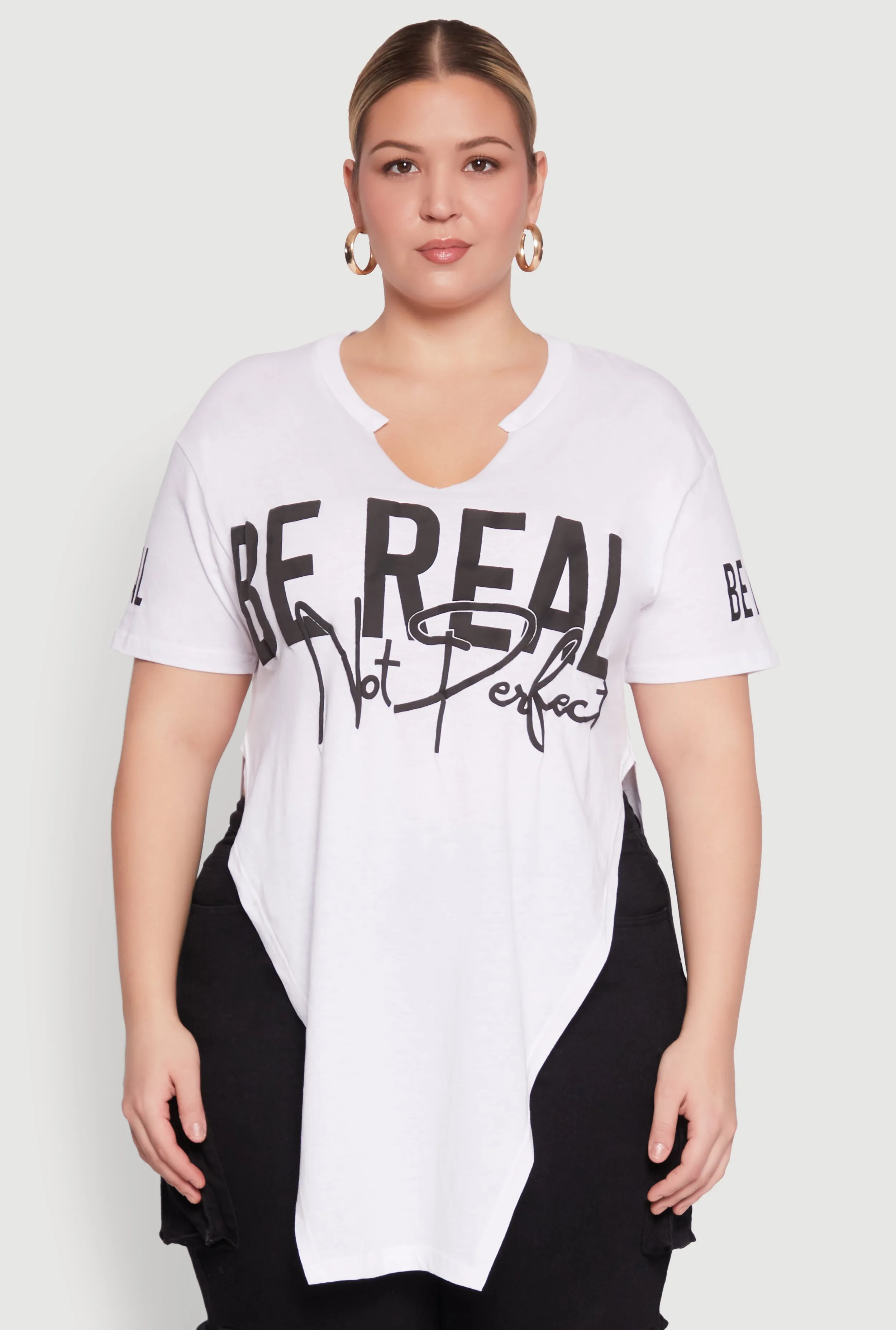 Plus Size Be Real Not Perfect Graphic T Shirt sold by Rainbow product image thumbnail 2